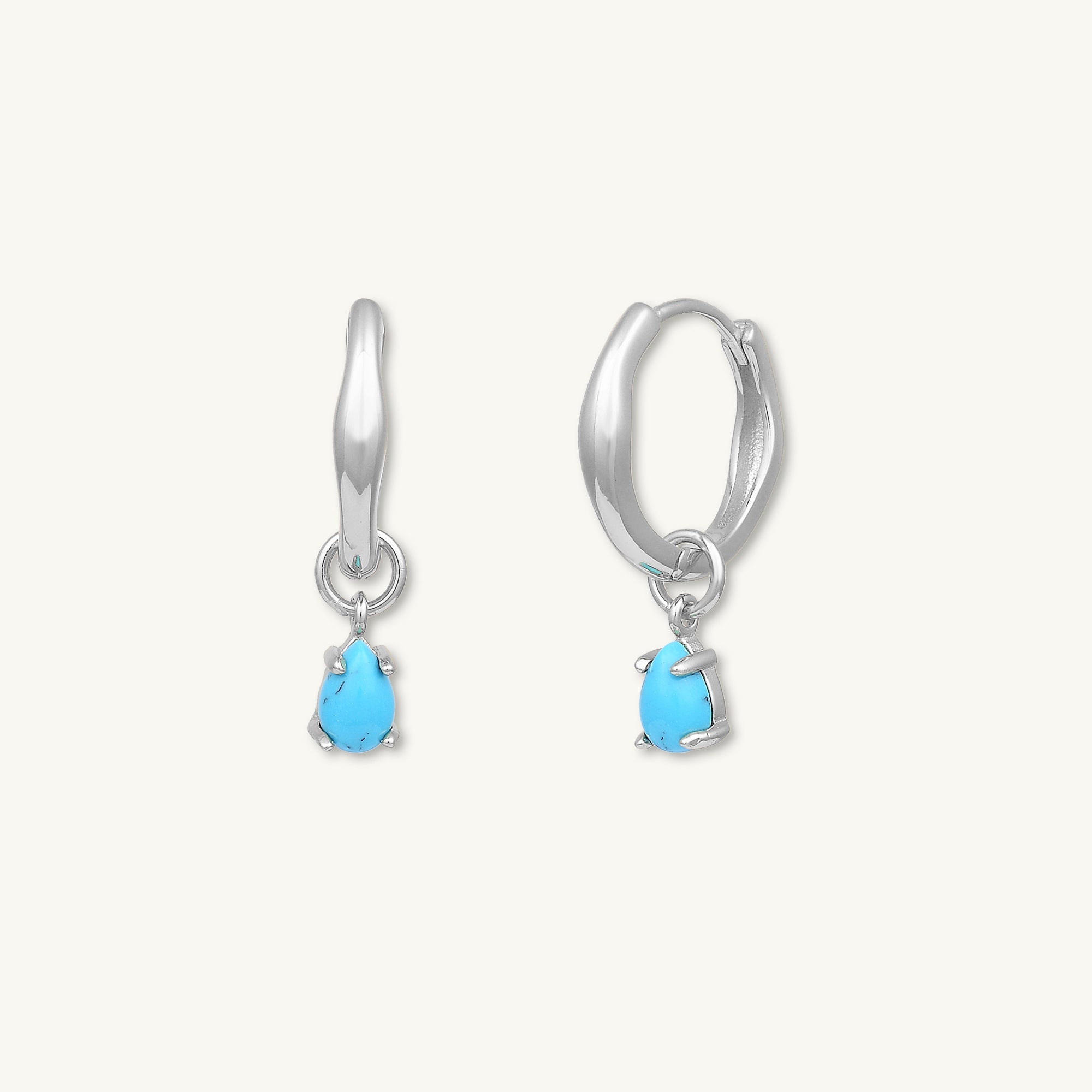 Teardrop Turquoise Huggie Earrings - Camile & Stone