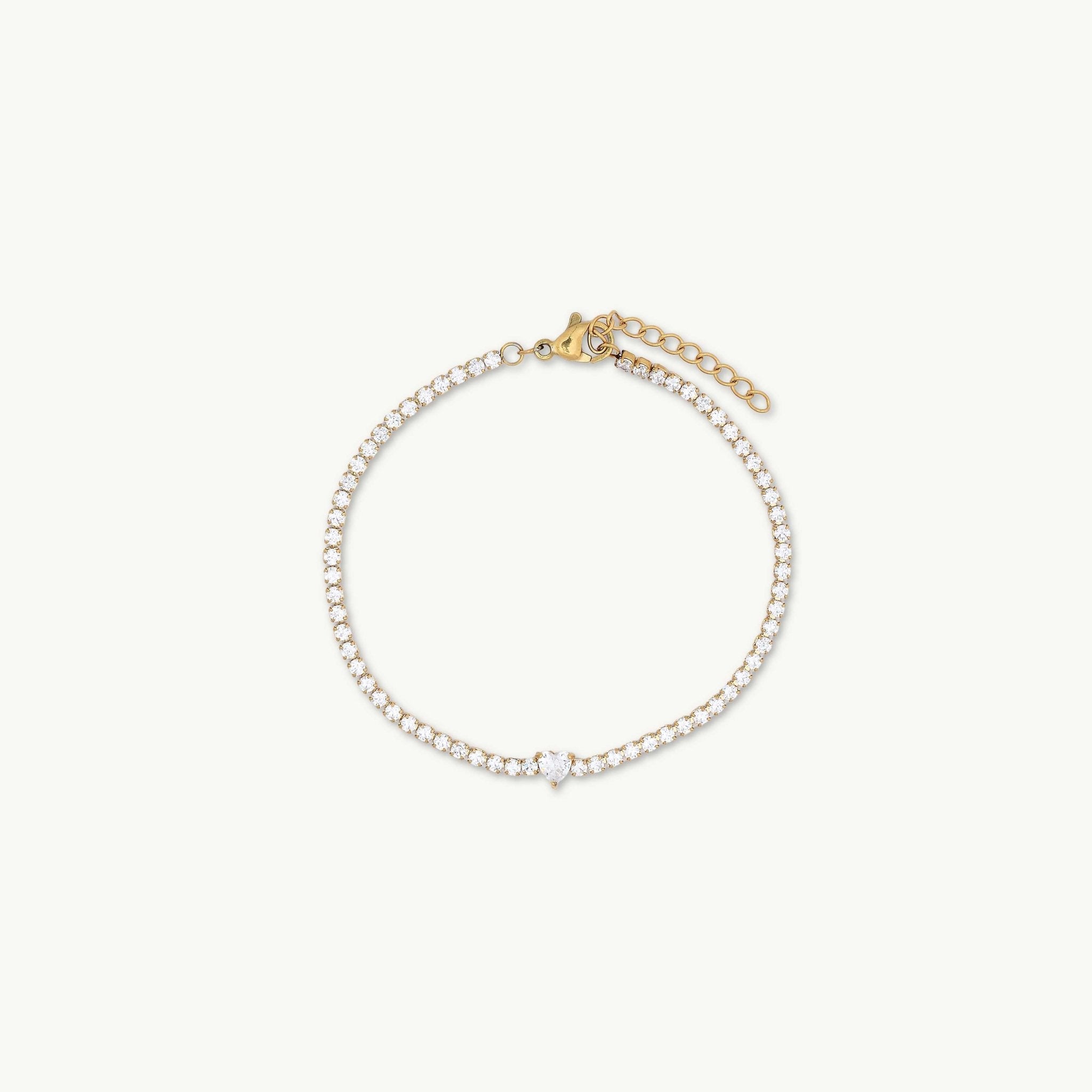 Tennis Heart Sapphire Bracelet - Camile & Stone