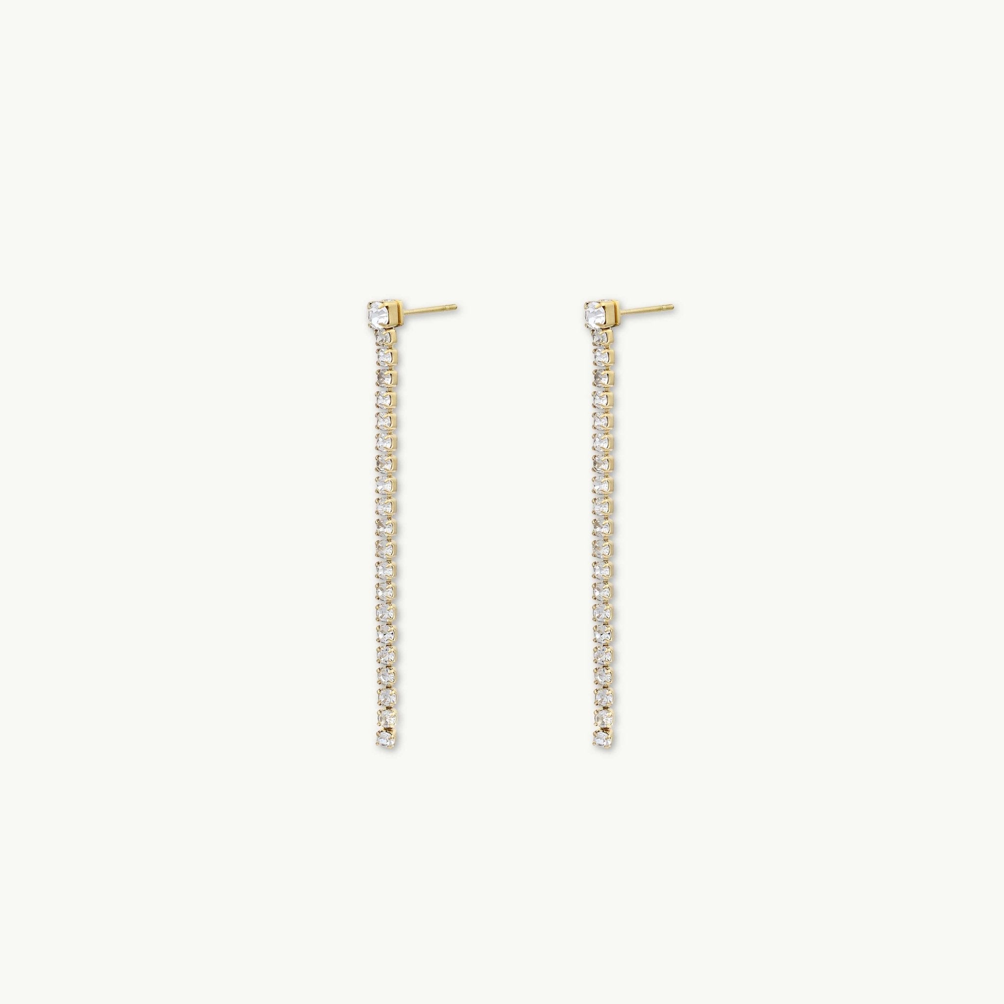 Tennis Sapphire Chain Stud Earrings - Camile & Stone