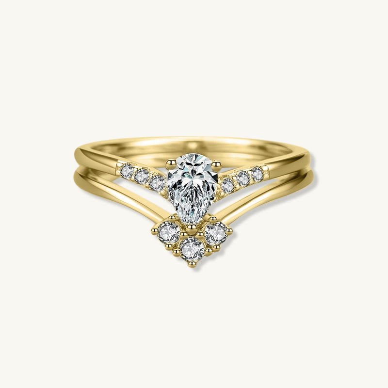 The Duo Pear Sapphire Engagement Ring - Camile & Stone