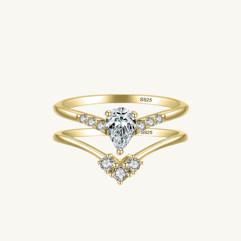 The Duo Pear Sapphire Engagement Ring - Camile & Stone