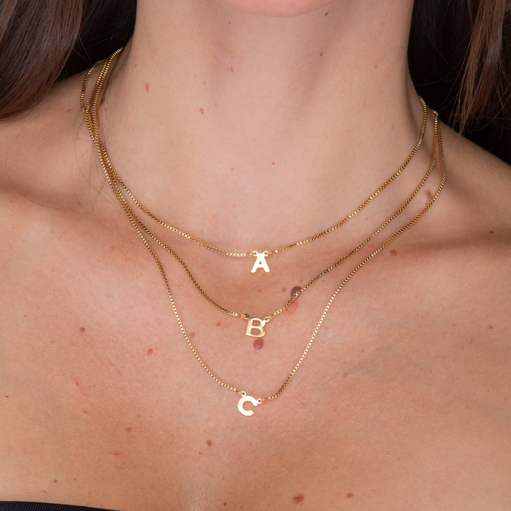 The Original Initial Letter Box Chain Necklace - Camile & Stone