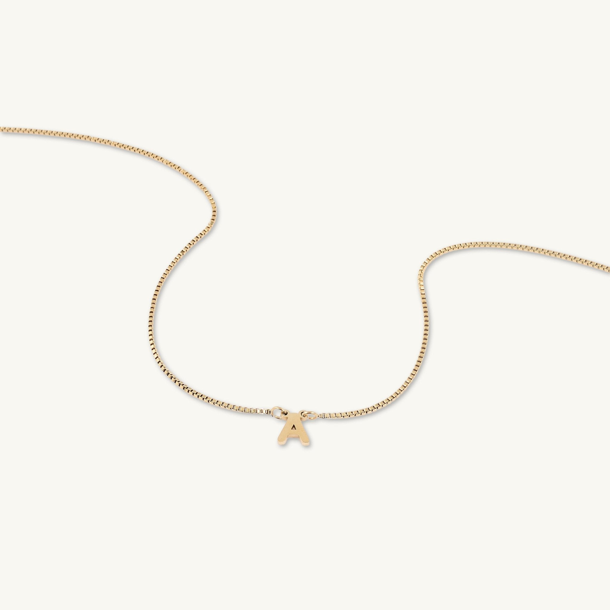 The Original Initial Letter Box Chain Necklace - Camile & Stone