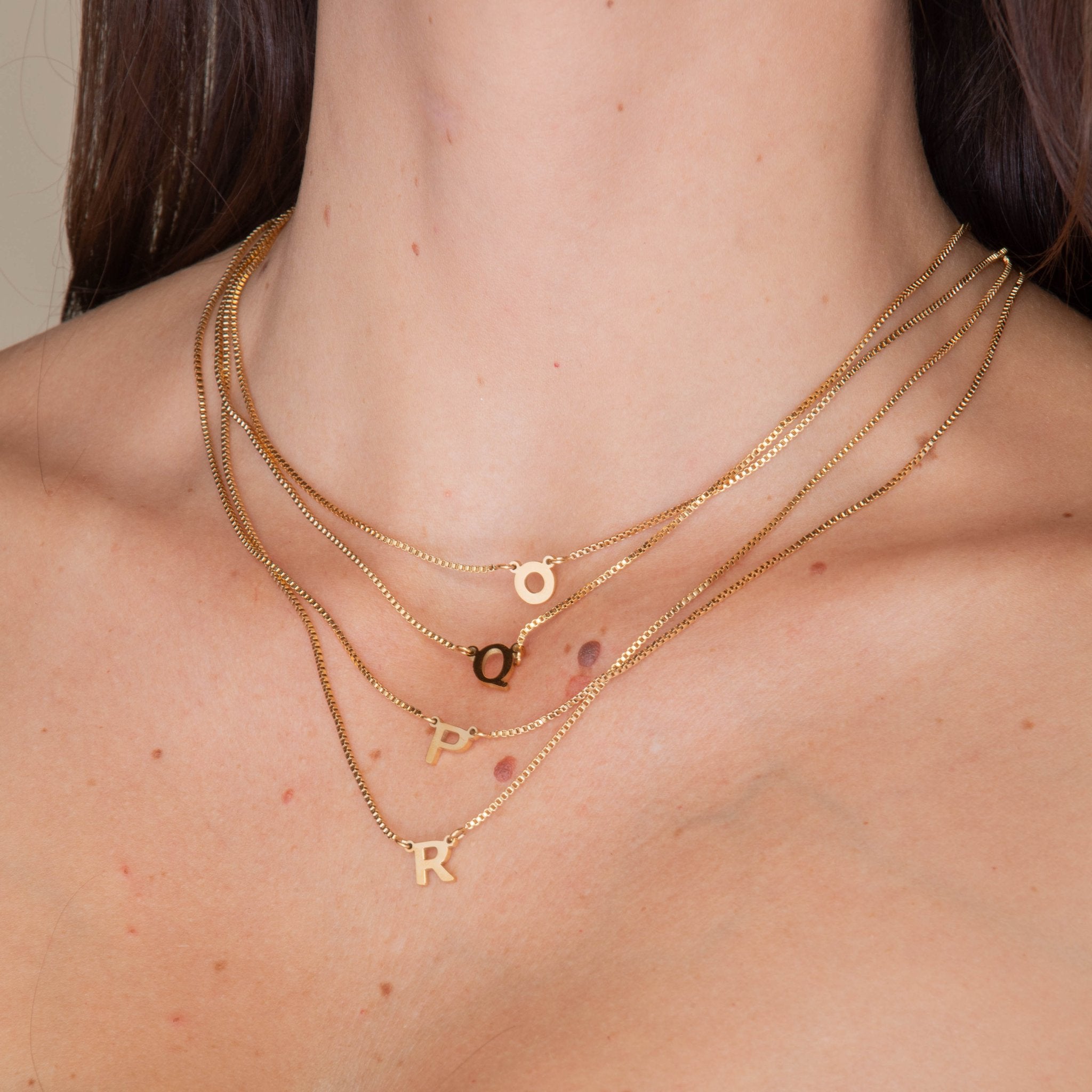 The Original Initial Letter Box Chain Necklace - Camile & Stone