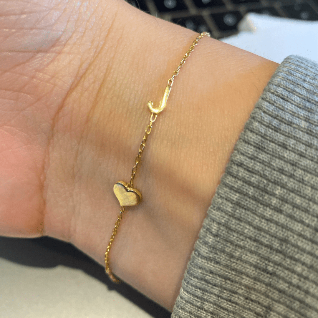 The Sideways Initial Letter Bracelet - Camile & Stone