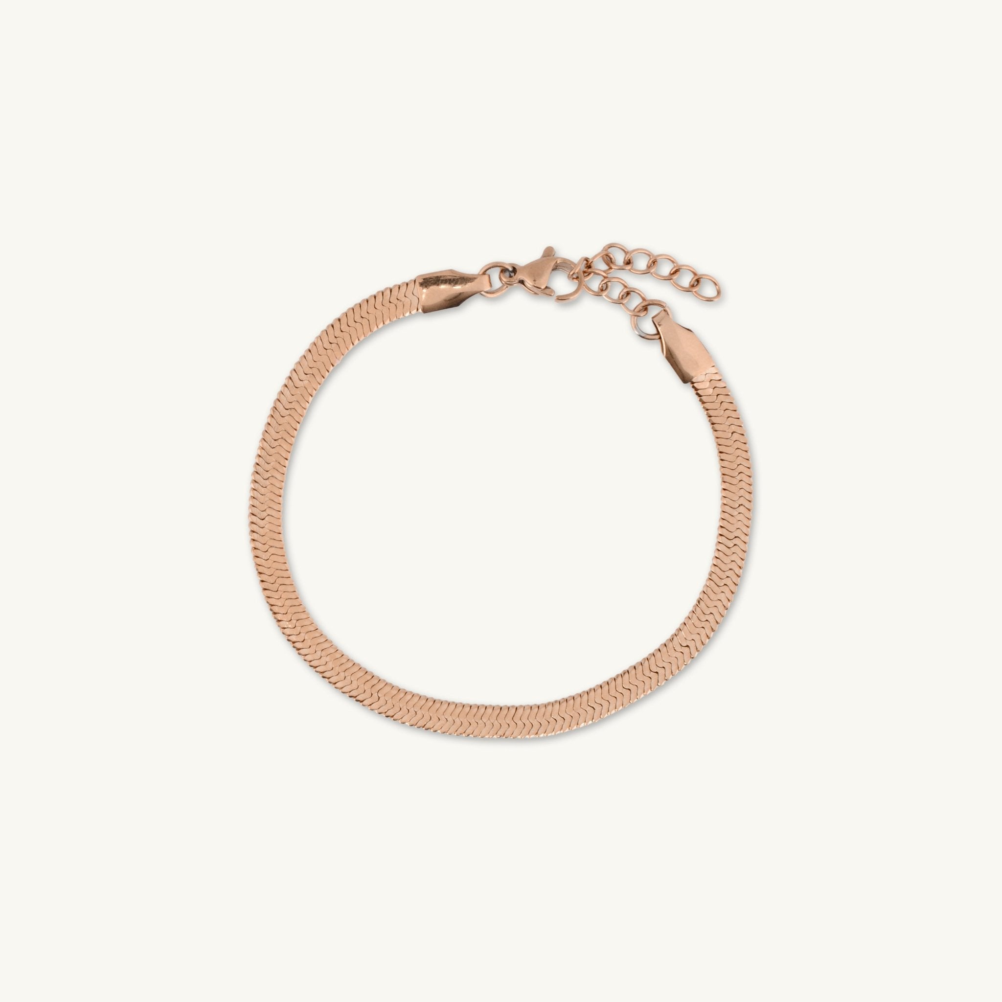 Thick Herringbone Snake Chain Bracelet - Camile & Stone