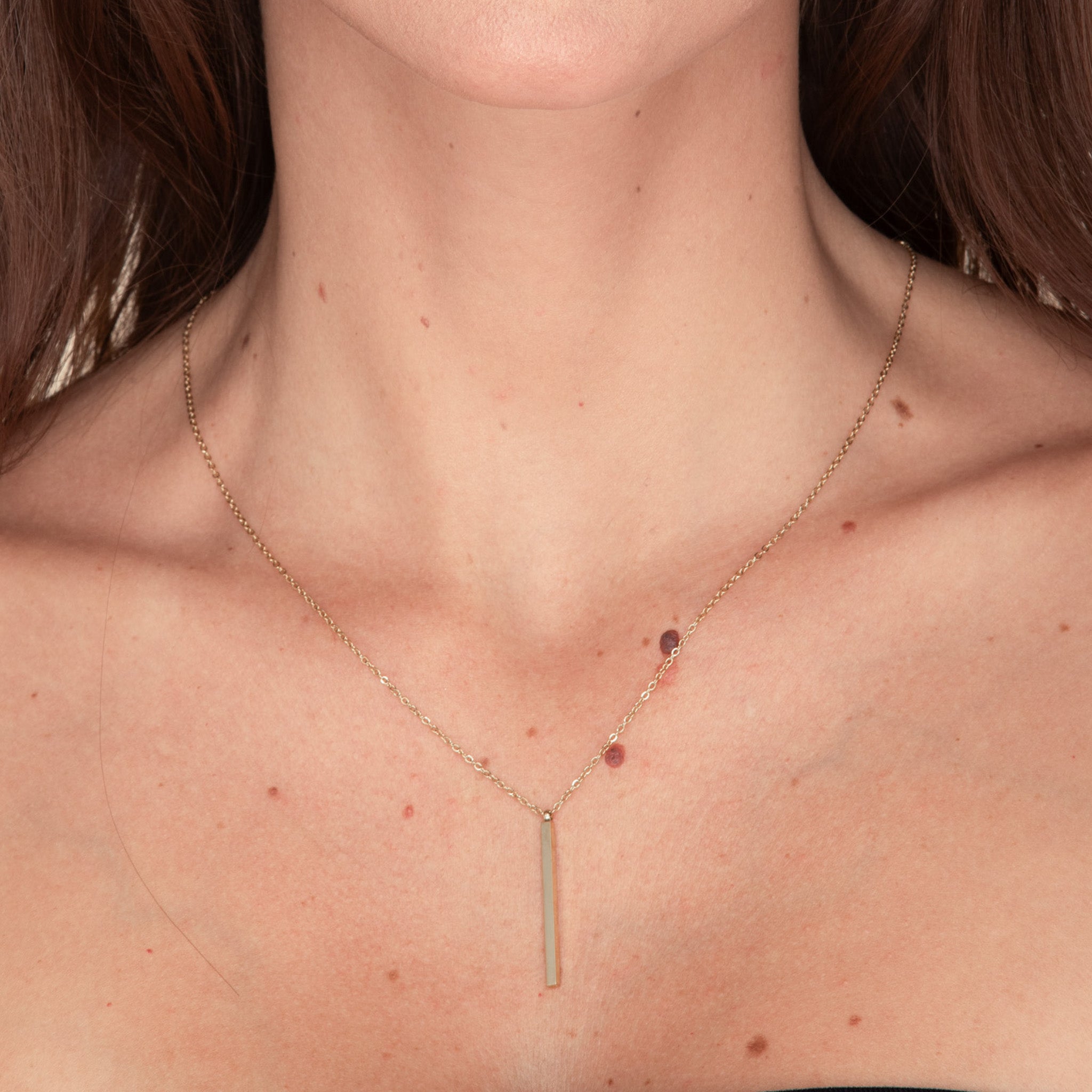 Thin Bar Drop Necklace - Camile & Stone