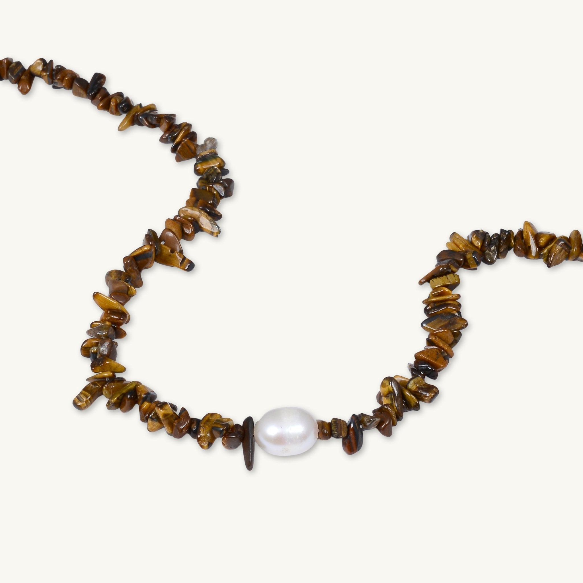 Tiger Eye Stone Pearl Necklace - Camile & Stone