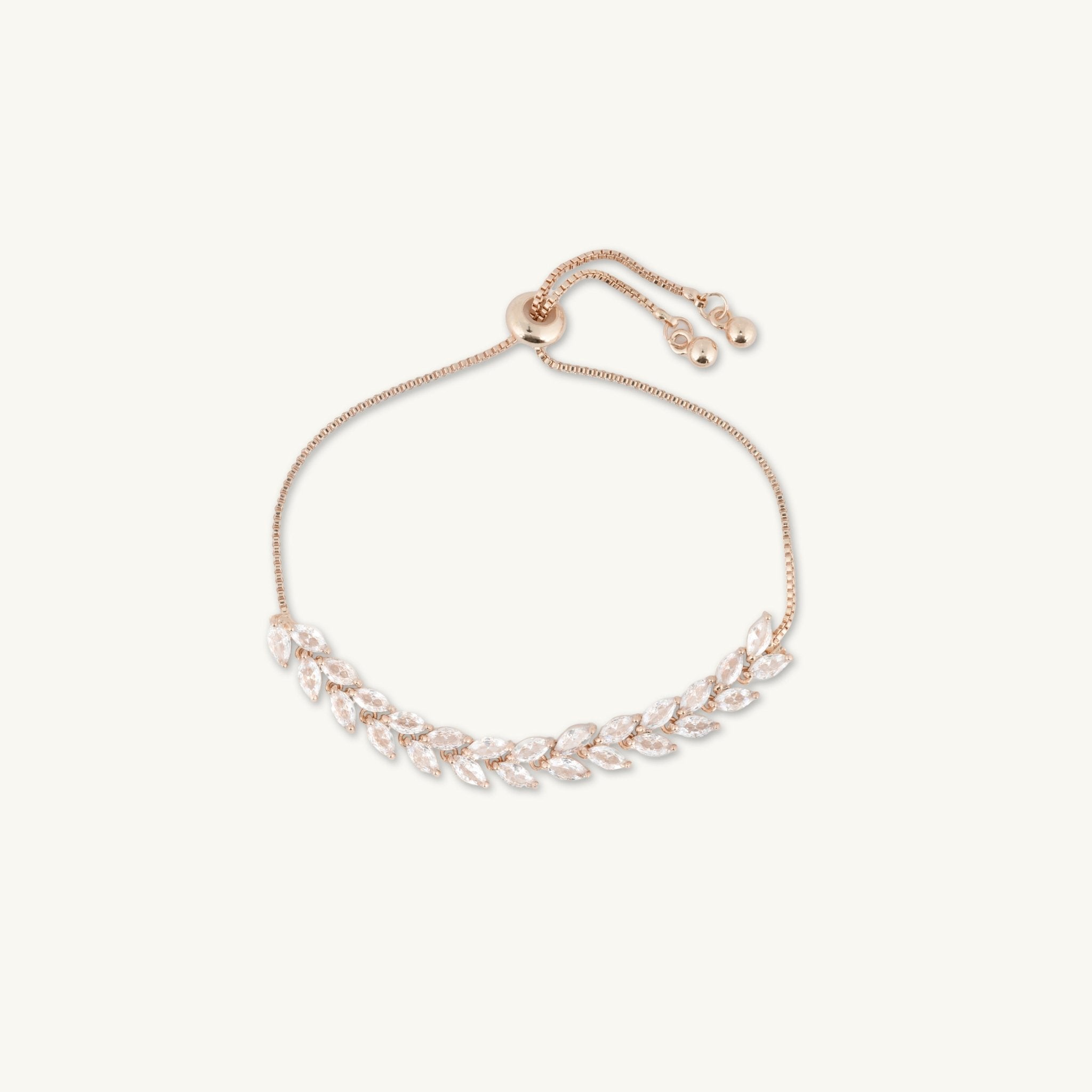 Tilly Leaf Tennis Chain Bracelet - Camile & Stone