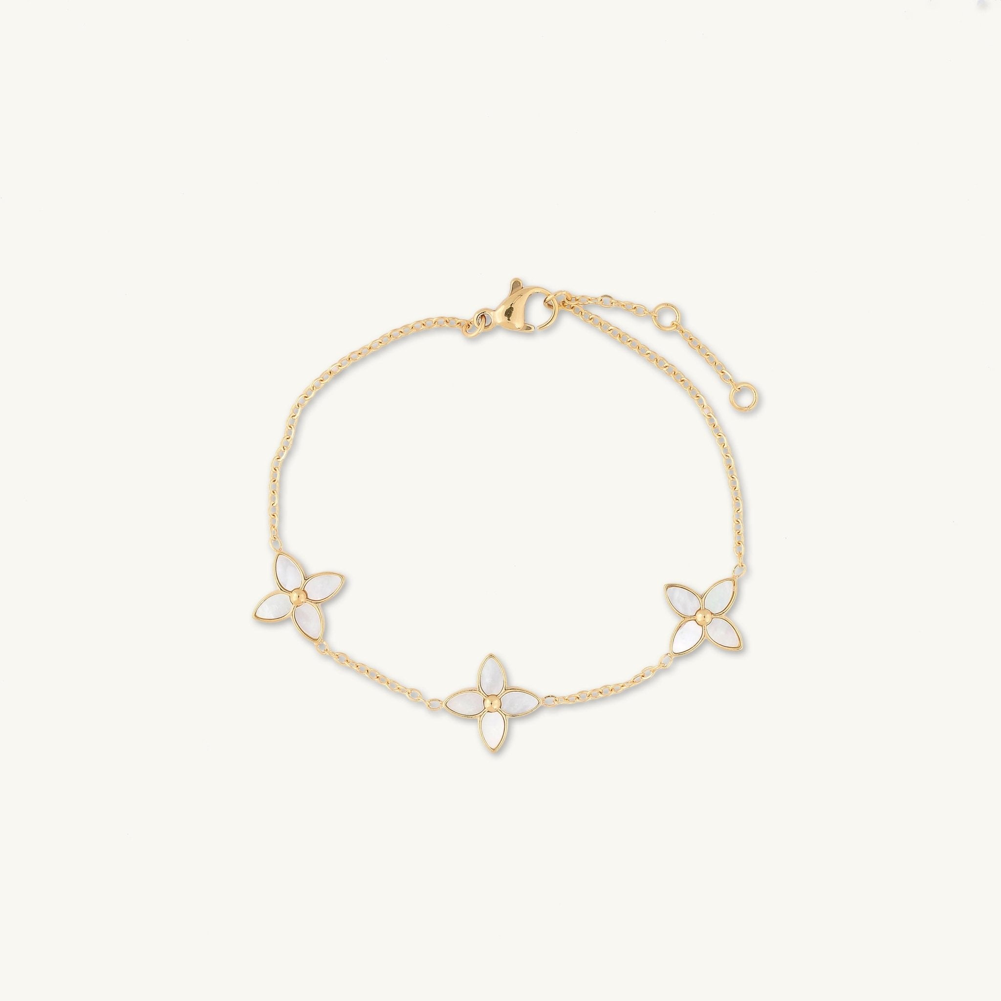 Trio Clover Marquise MOP Bracelet - Camile & Stone