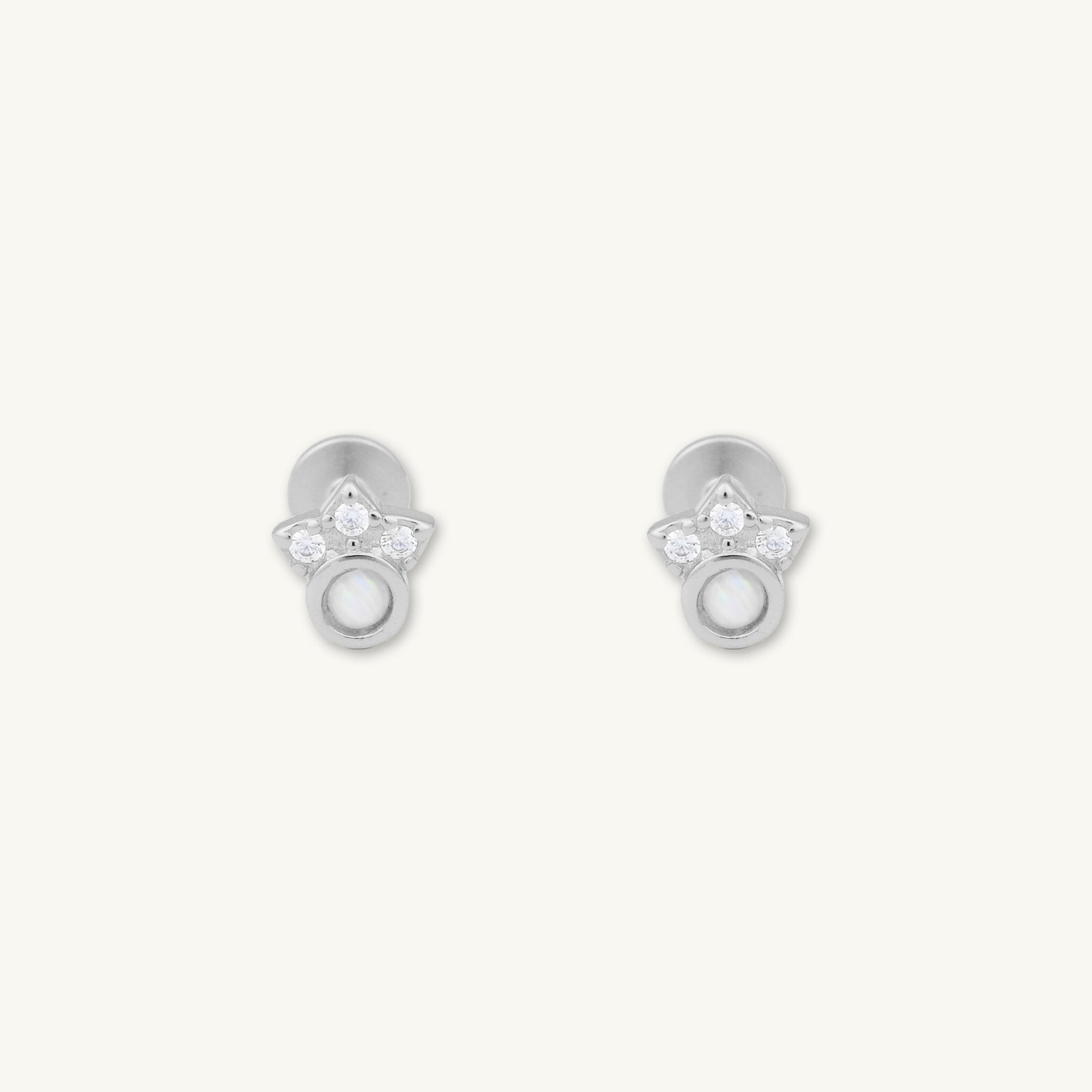 Trio Sapphire Opal Flat Back Earrings - Camile & Stone