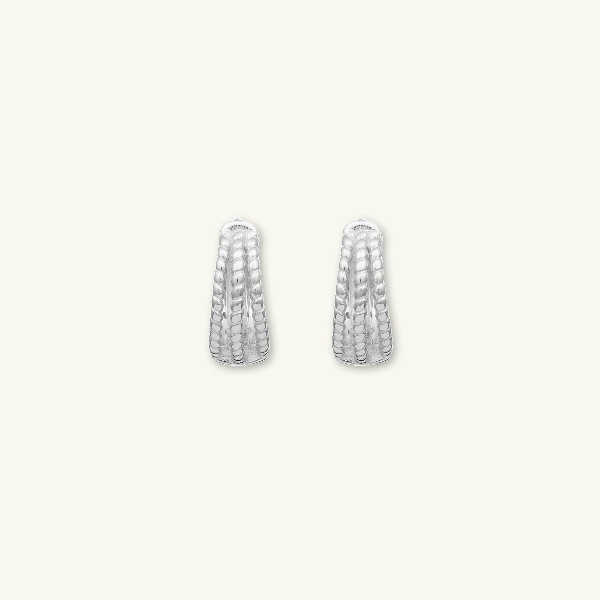 Triple Twist Huggie Hoop Earrings - Camile & Stone