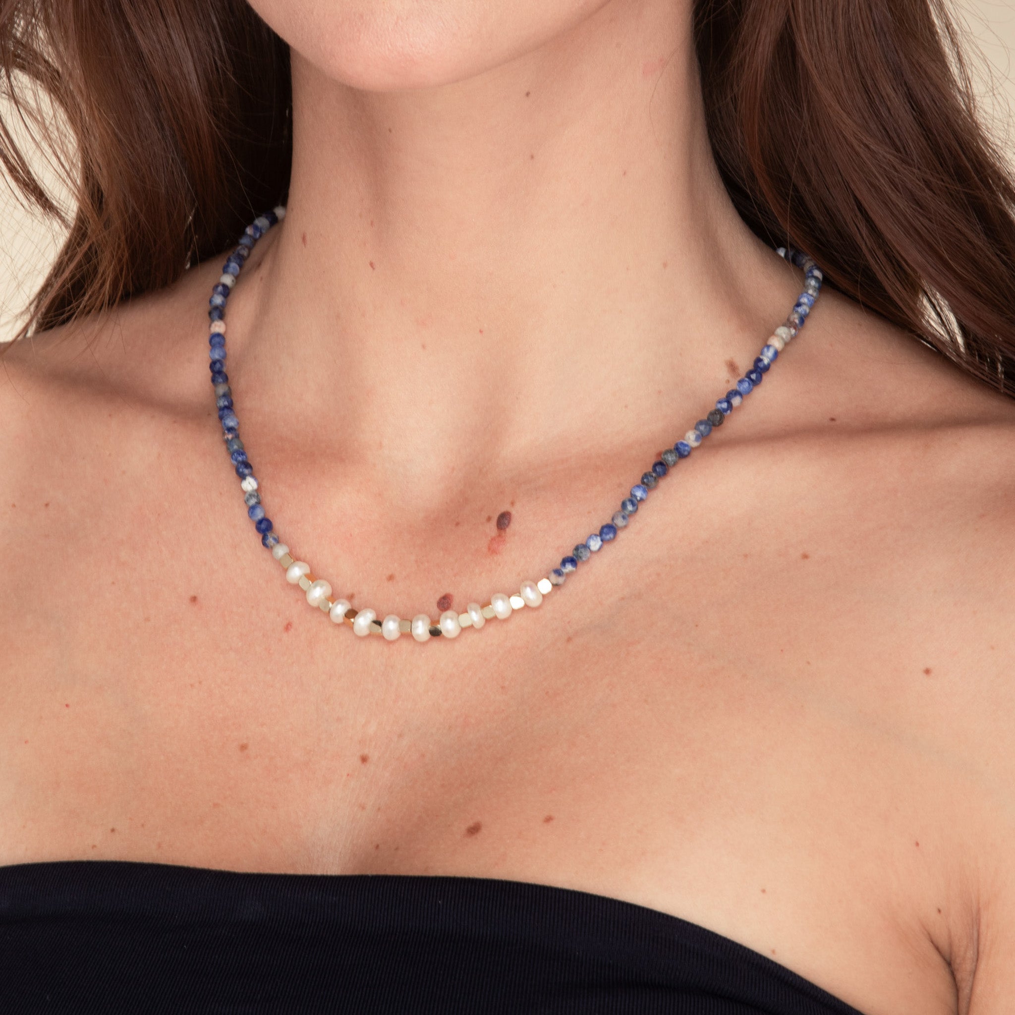 Turquoise Stone Pearl Necklace - Camile & Stone