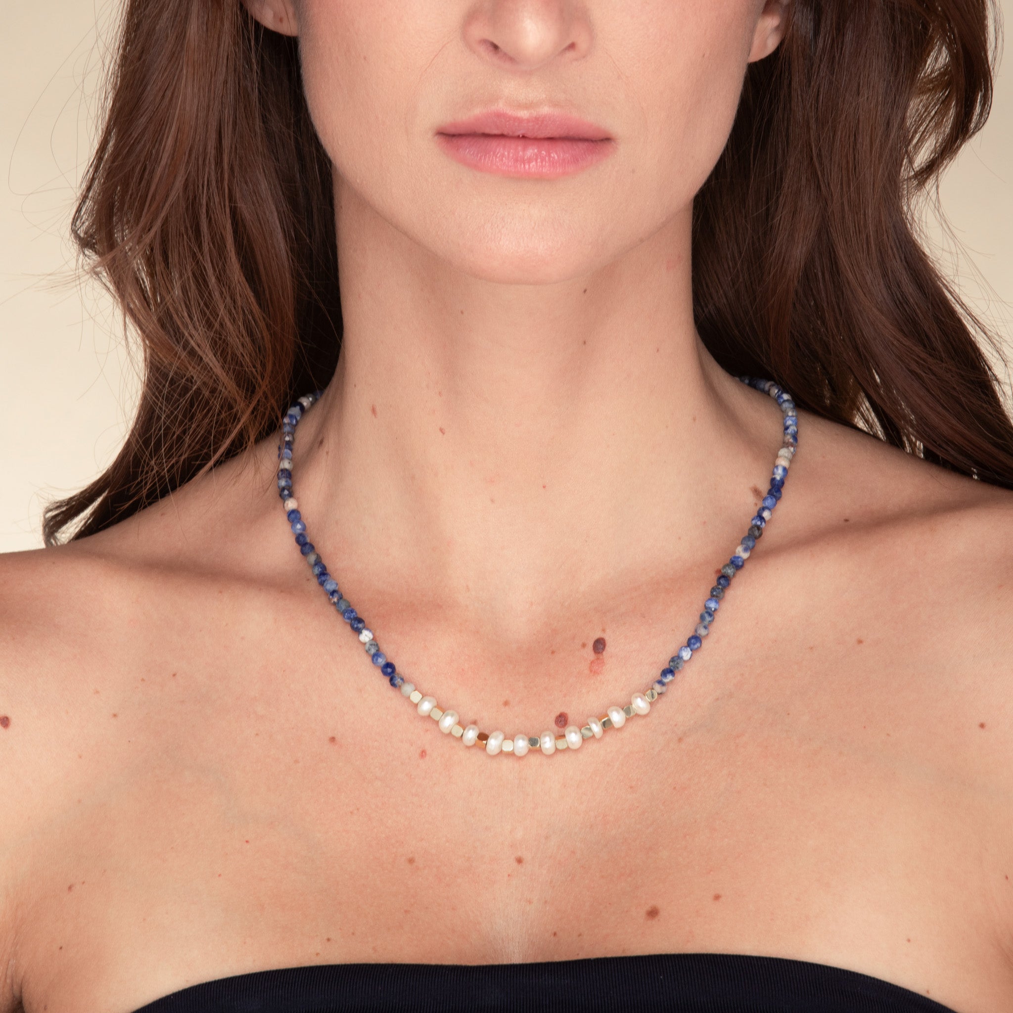 Turquoise Stone Pearl Necklace - Camile & Stone