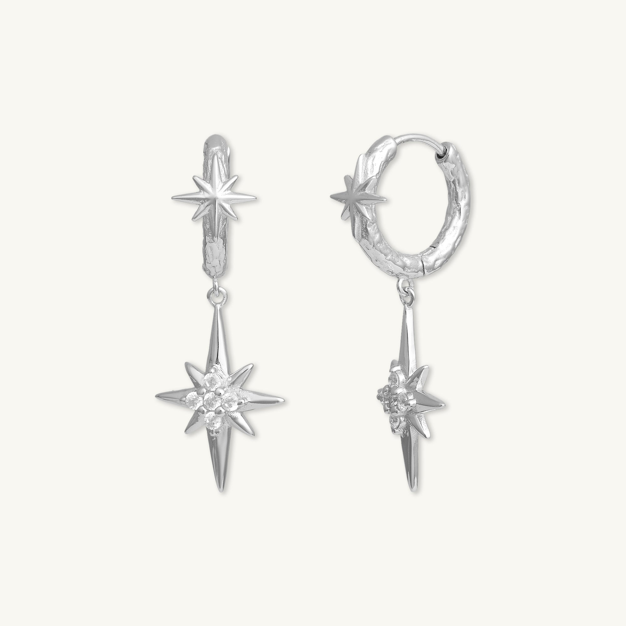 Twin North Star Sapphire Huggie Earrings - Camile & Stone