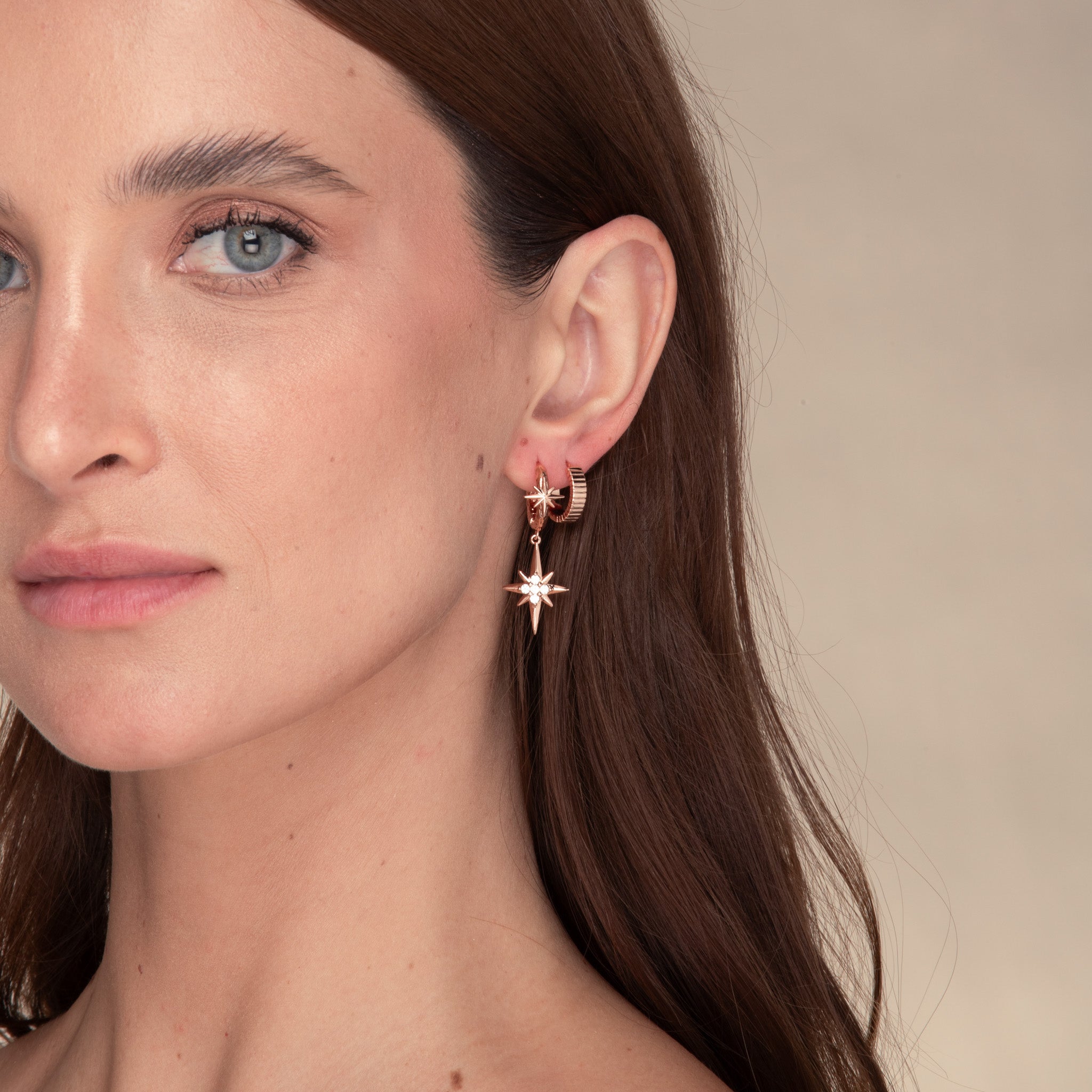 Twin North Star Sapphire Huggie Earrings - Camile & Stone