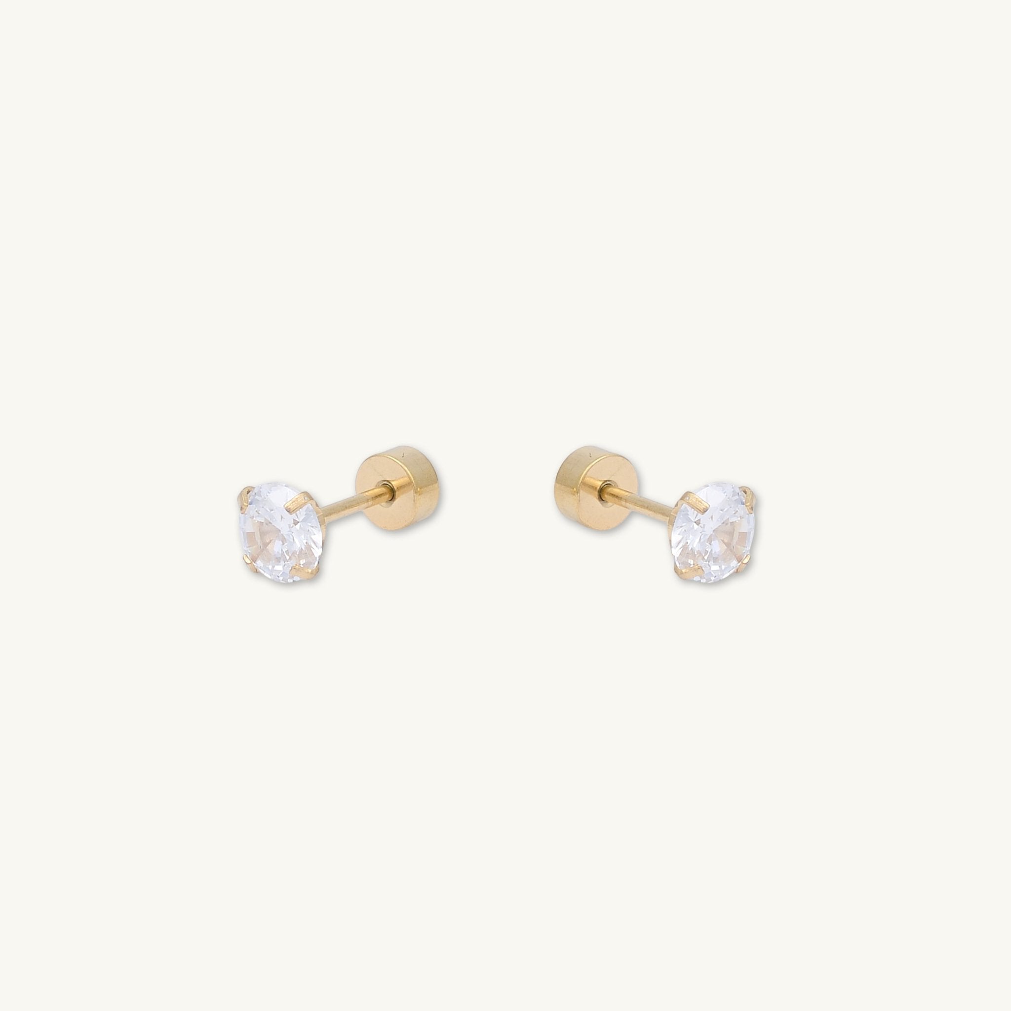 Unisex Circle Zirconia Flatback Earrings - Camile & Stone