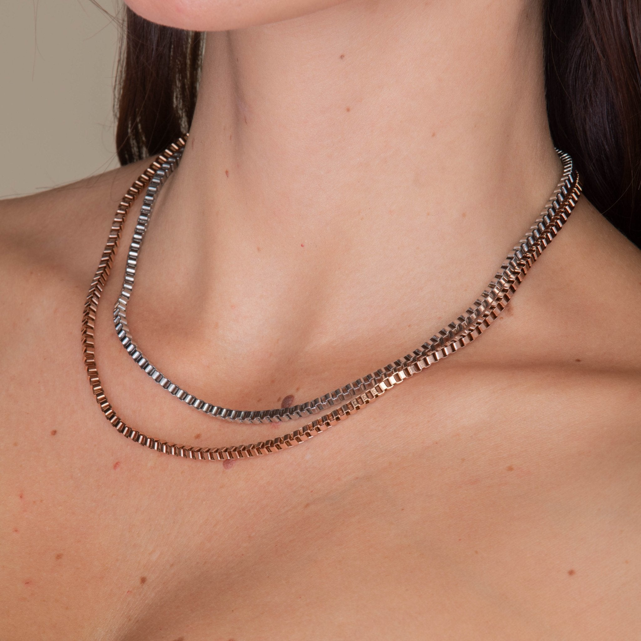 Unisex Thick Box Chain Necklace - Camile & Stone