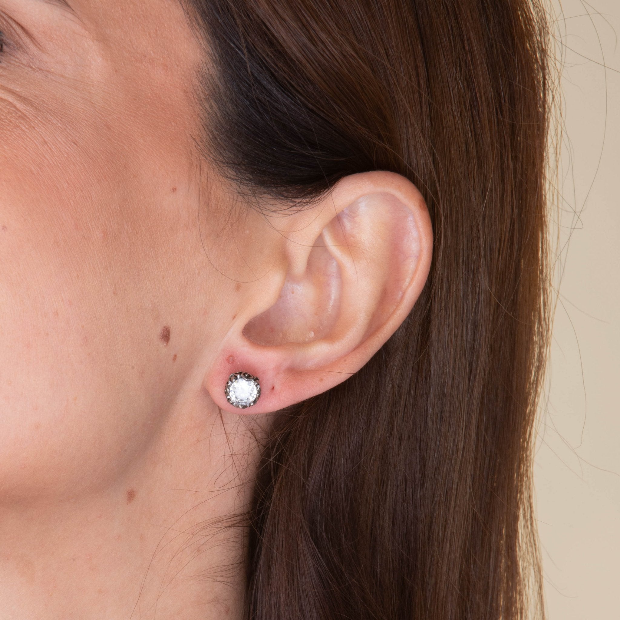 Unisex Zirconia Gothic Stud Earrings - Camile & Stone