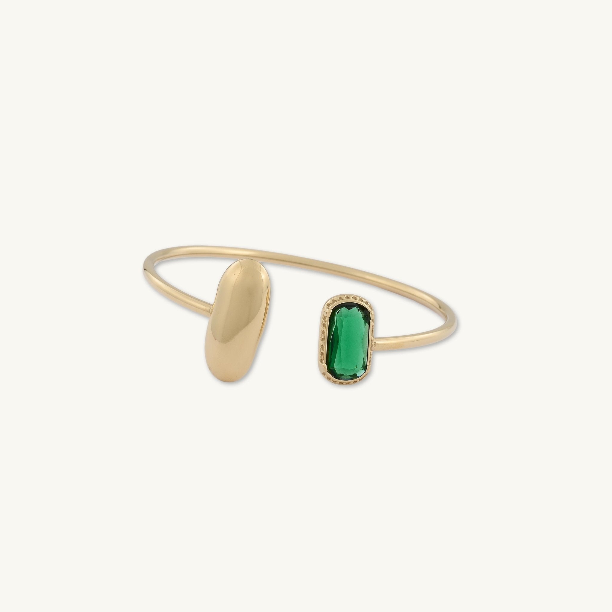 Vanessa Emerald Open Cuff Bangle - Camile & Stone