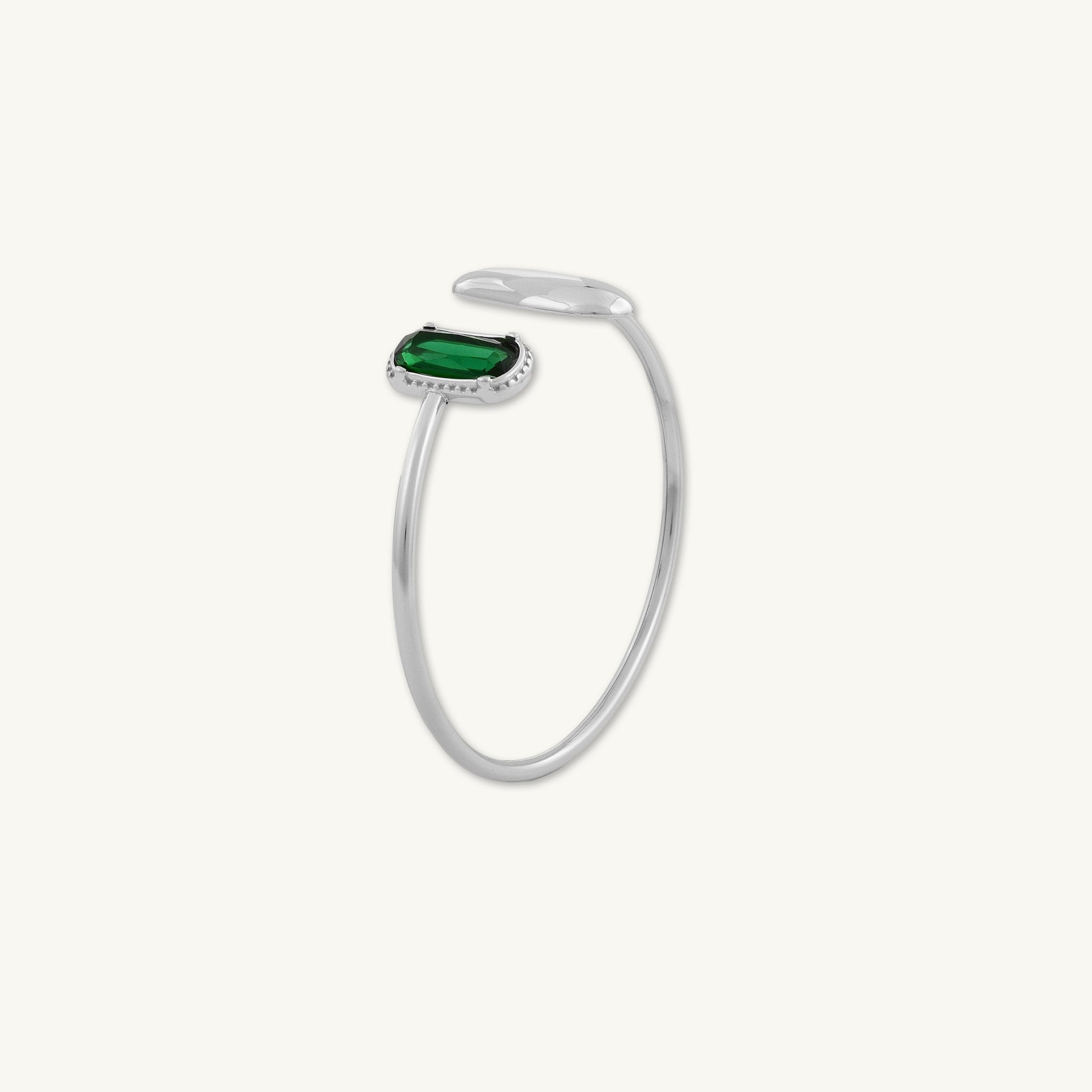 Vanessa Emerald Open Cuff Bangle - Camile & Stone