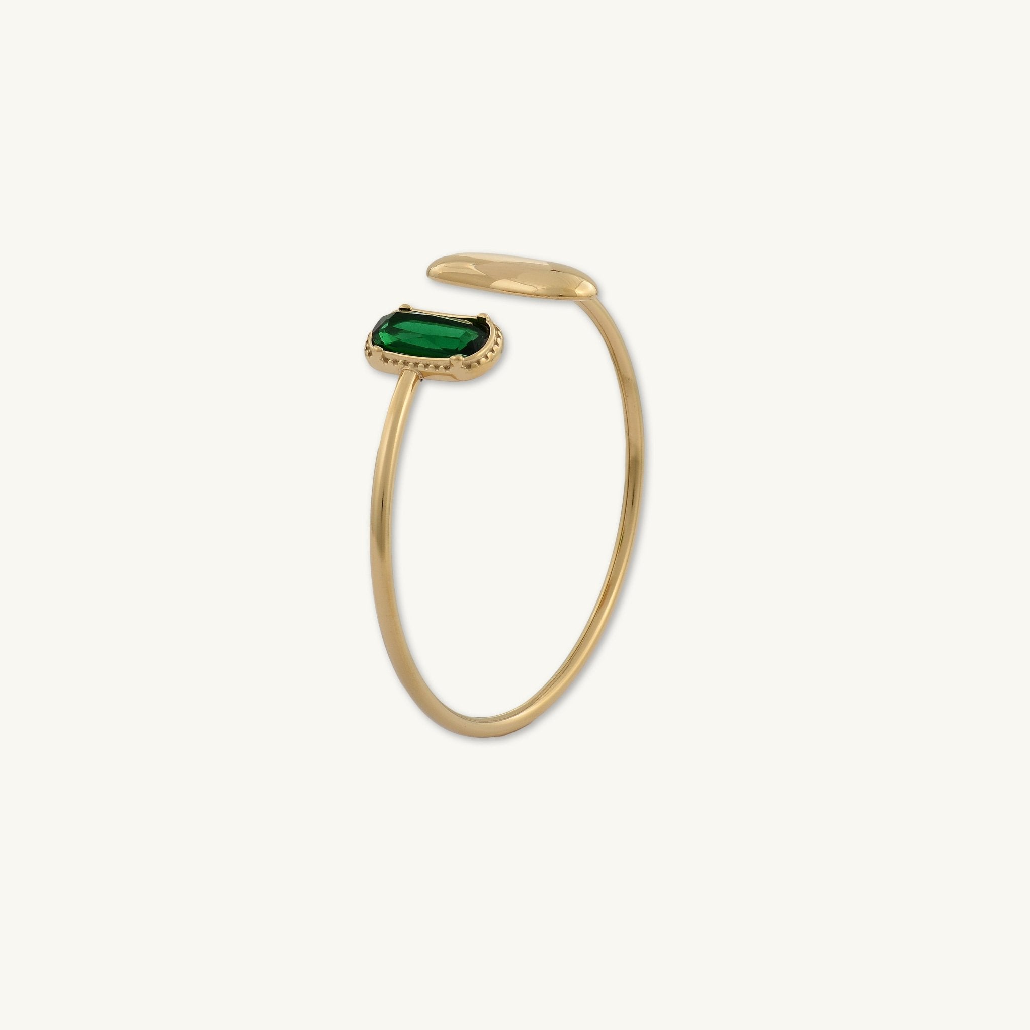 Vanessa Emerald Open Cuff Bangle - Camile & Stone