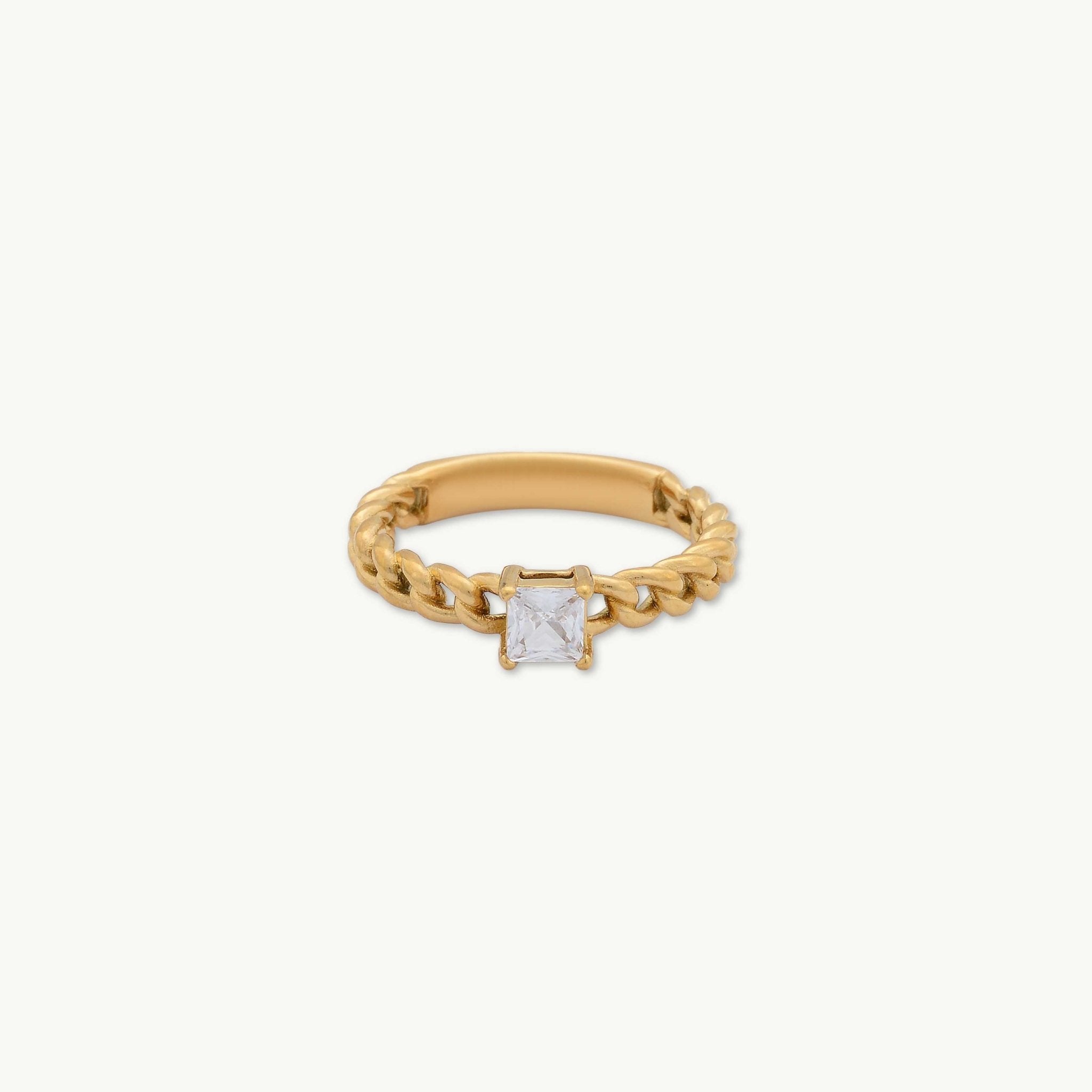 Vesa Cuban Square Ring - Camile & Stone