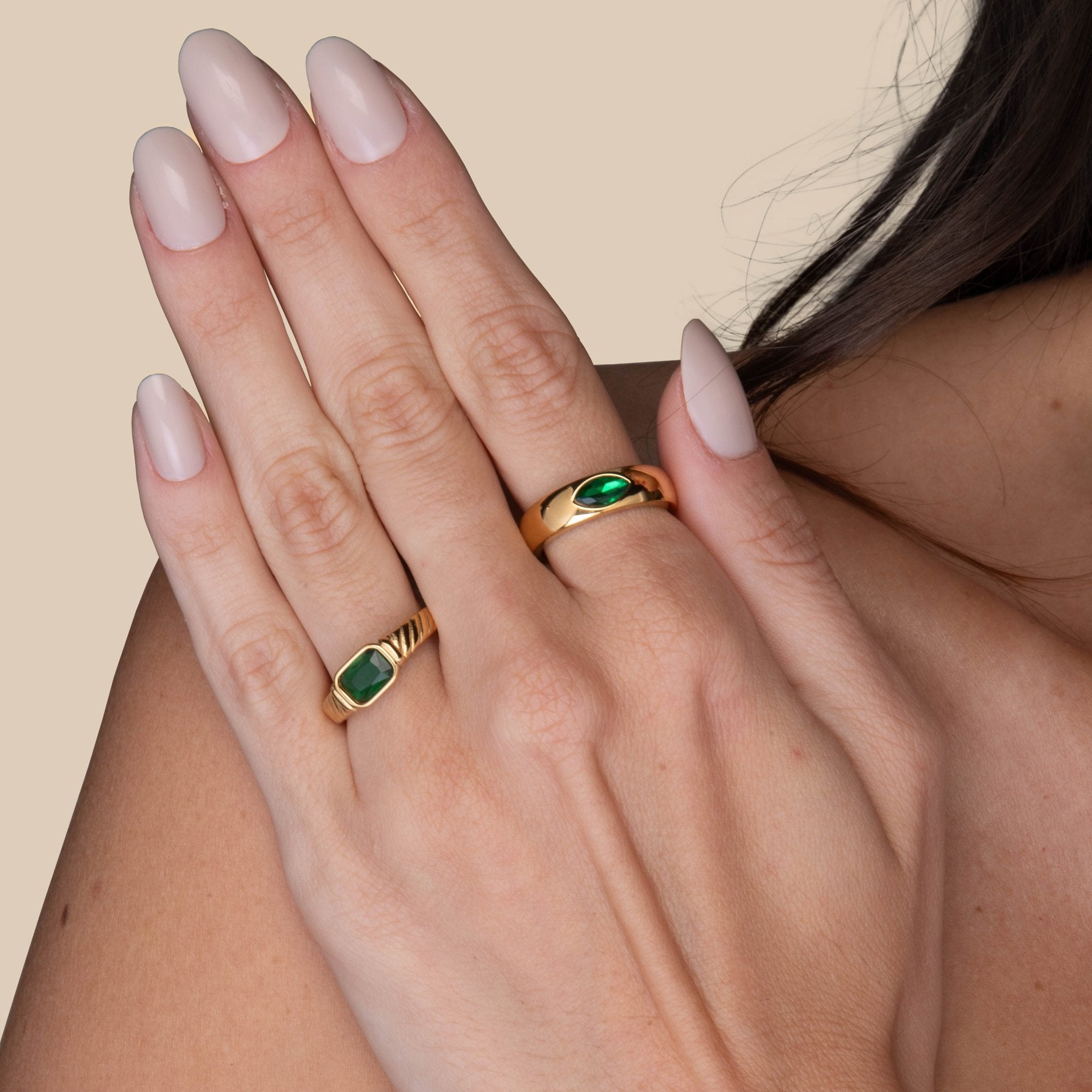 Vintage Emerald Baguette Statement Ring - Camile & Stone