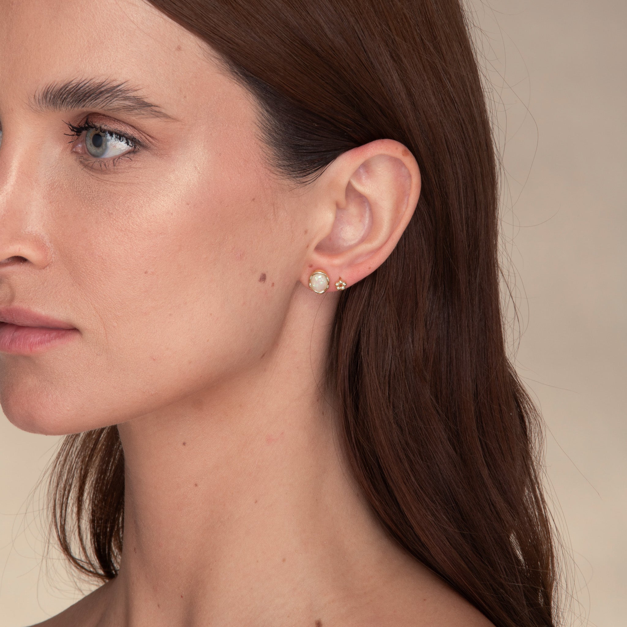 Vintage Oval Opal Stud Earrings - Camile & Stone