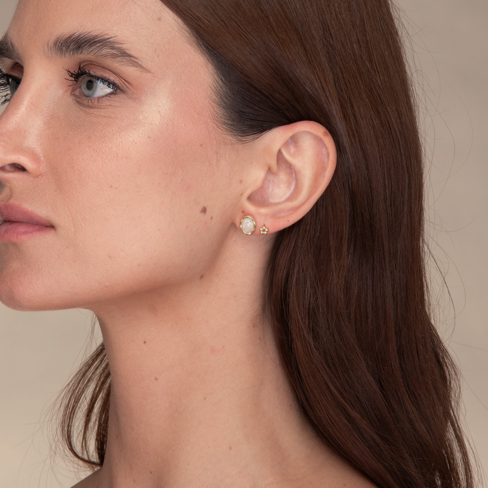 Vintage Oval Opal Stud Earrings - Camile & Stone