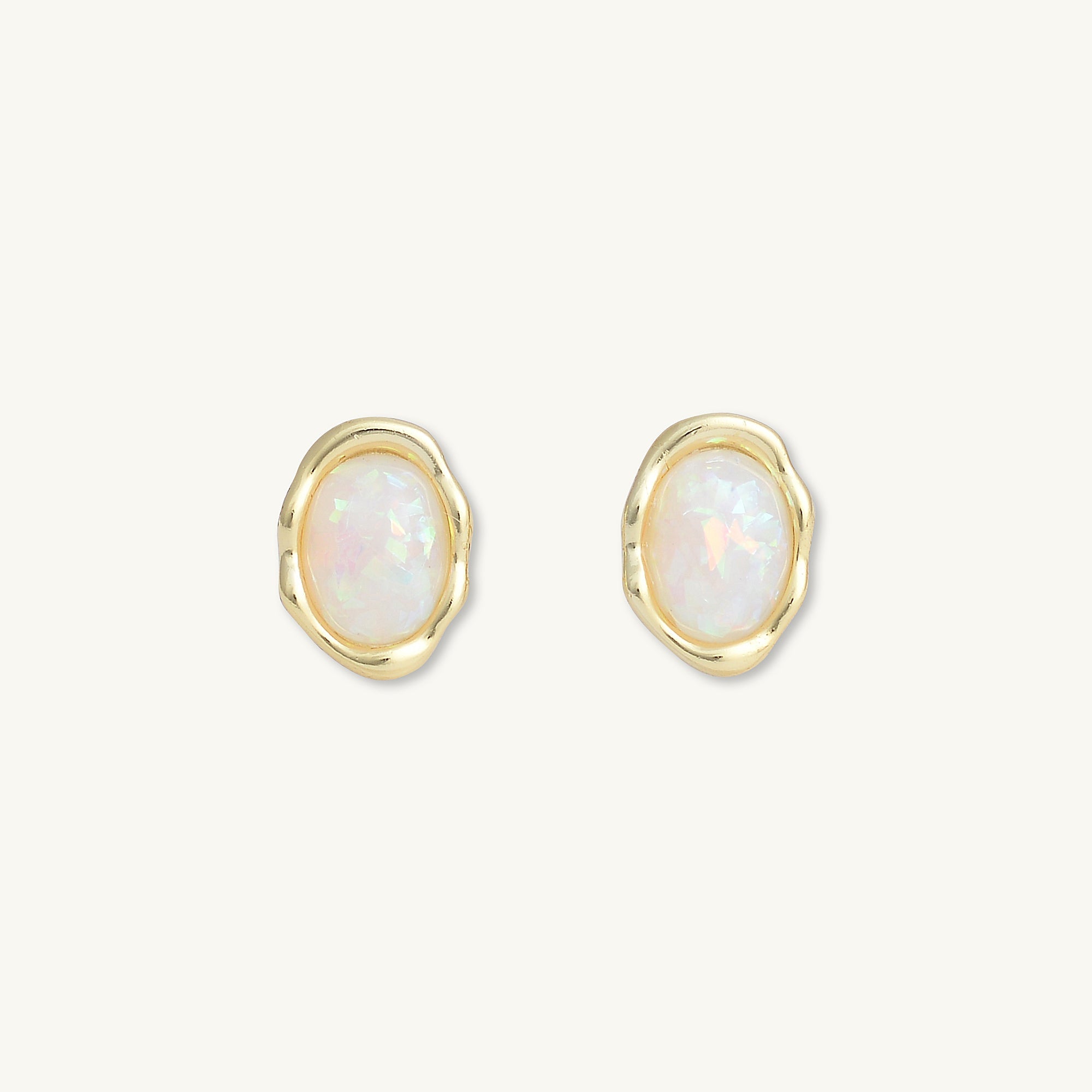 Vintage Oval Opal Stud Earrings - Camile & Stone