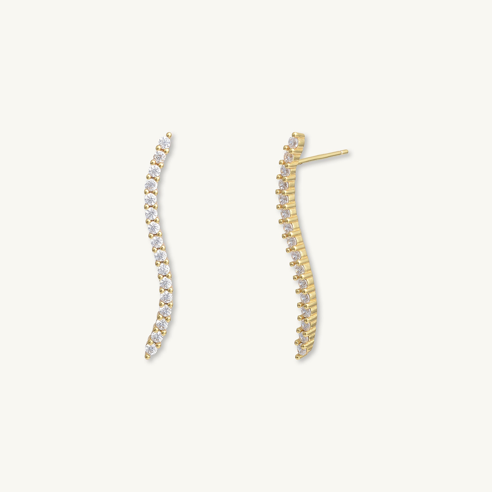 Wave Zirconia Stud Earrings - Camile & Stone