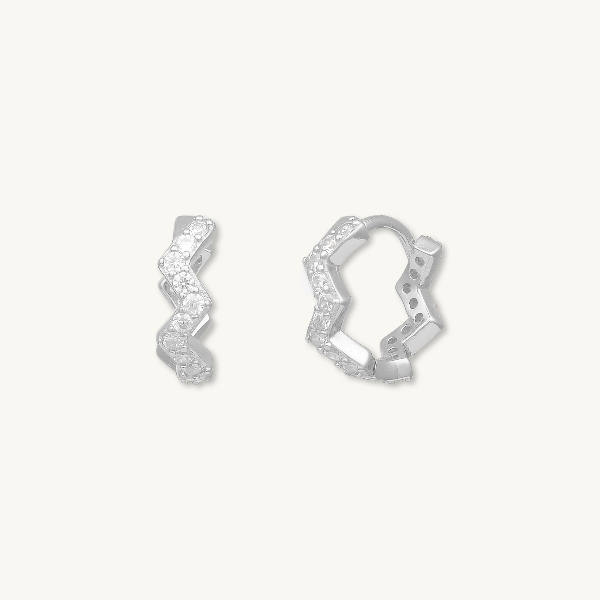 Zig Zag Sapphire Huggie Earrings - Camile & Stone