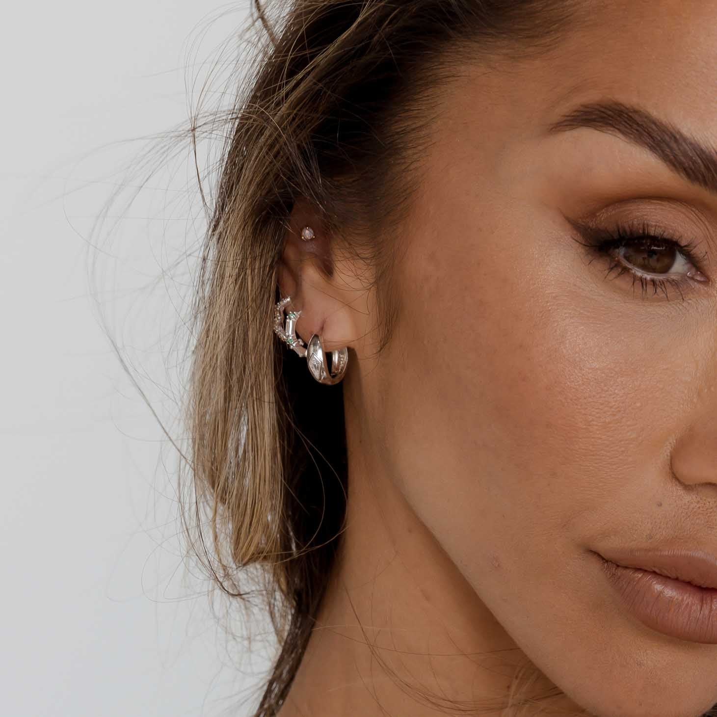 Zig Zag Sapphire Huggie Earrings - Camile & Stone