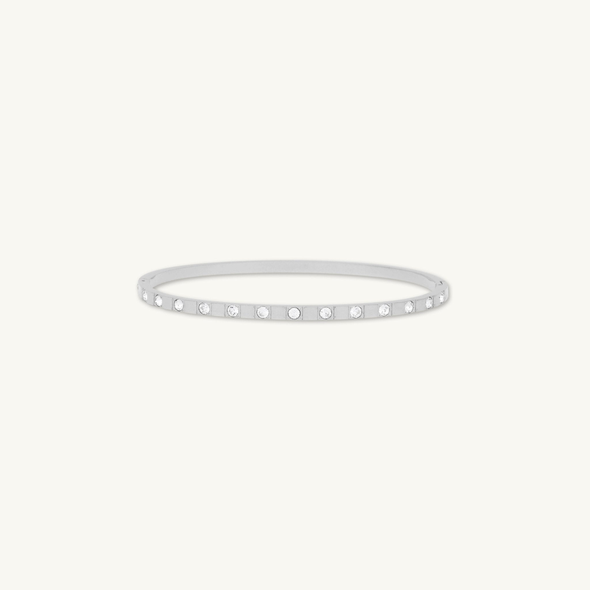 Zirconia Hinged Thin Bangle Bracelet - Camile & Stone