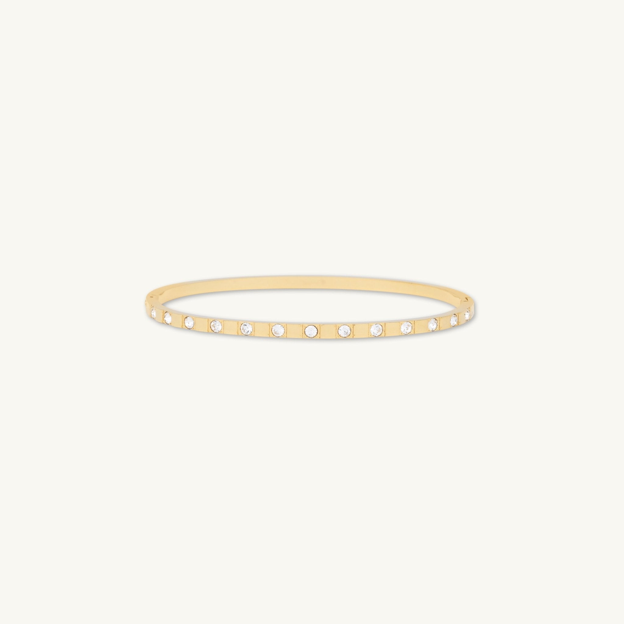Zirconia Hinged Thin Bangle Bracelet - Camile & Stone