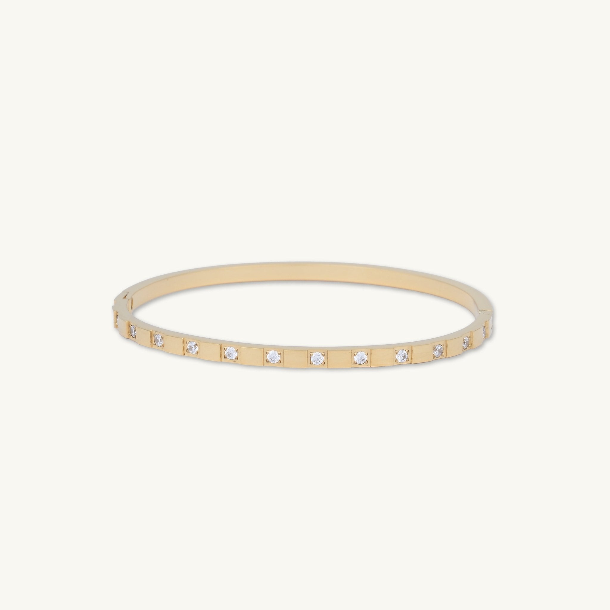 Zirconia Hinged Thin Bangle Bracelet - Camile & Stone