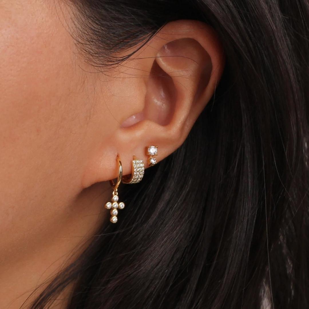 Cross Sapphire Earrings