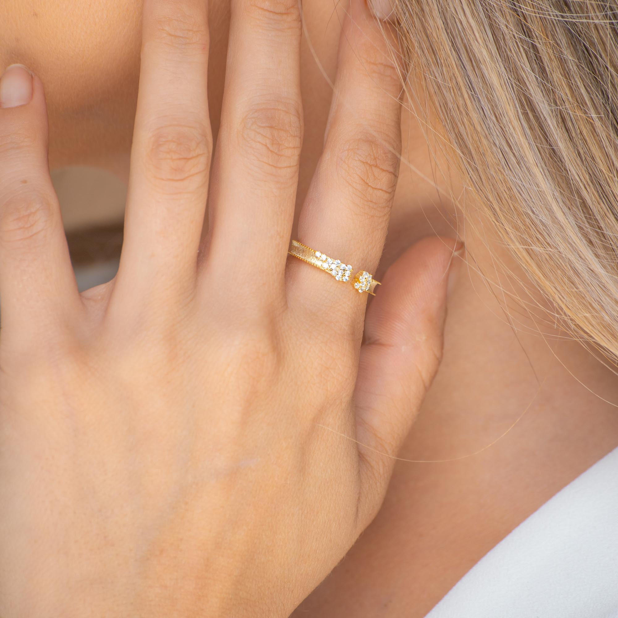Sapphire Cluster Open Ring