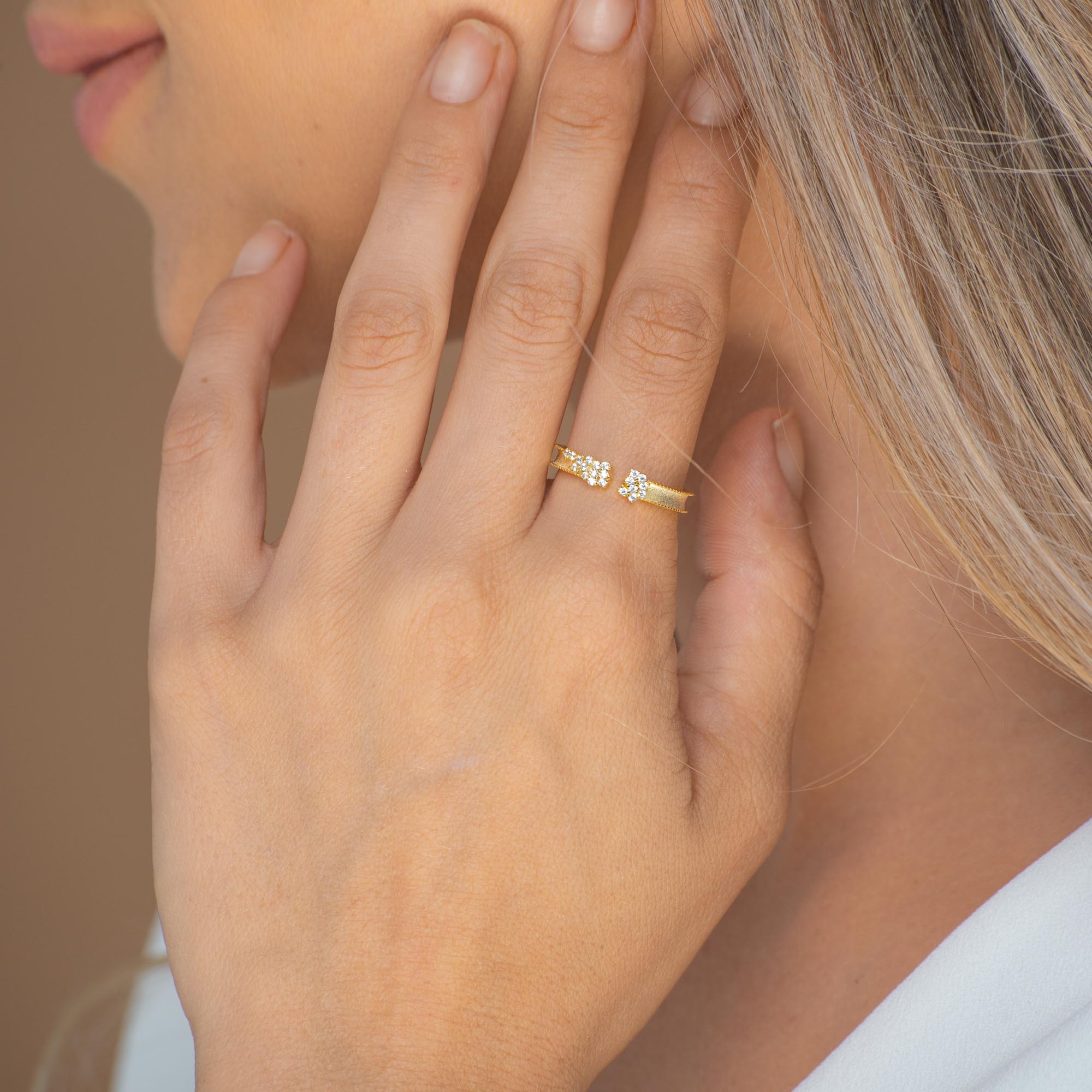 Sapphire Cluster Open Ring