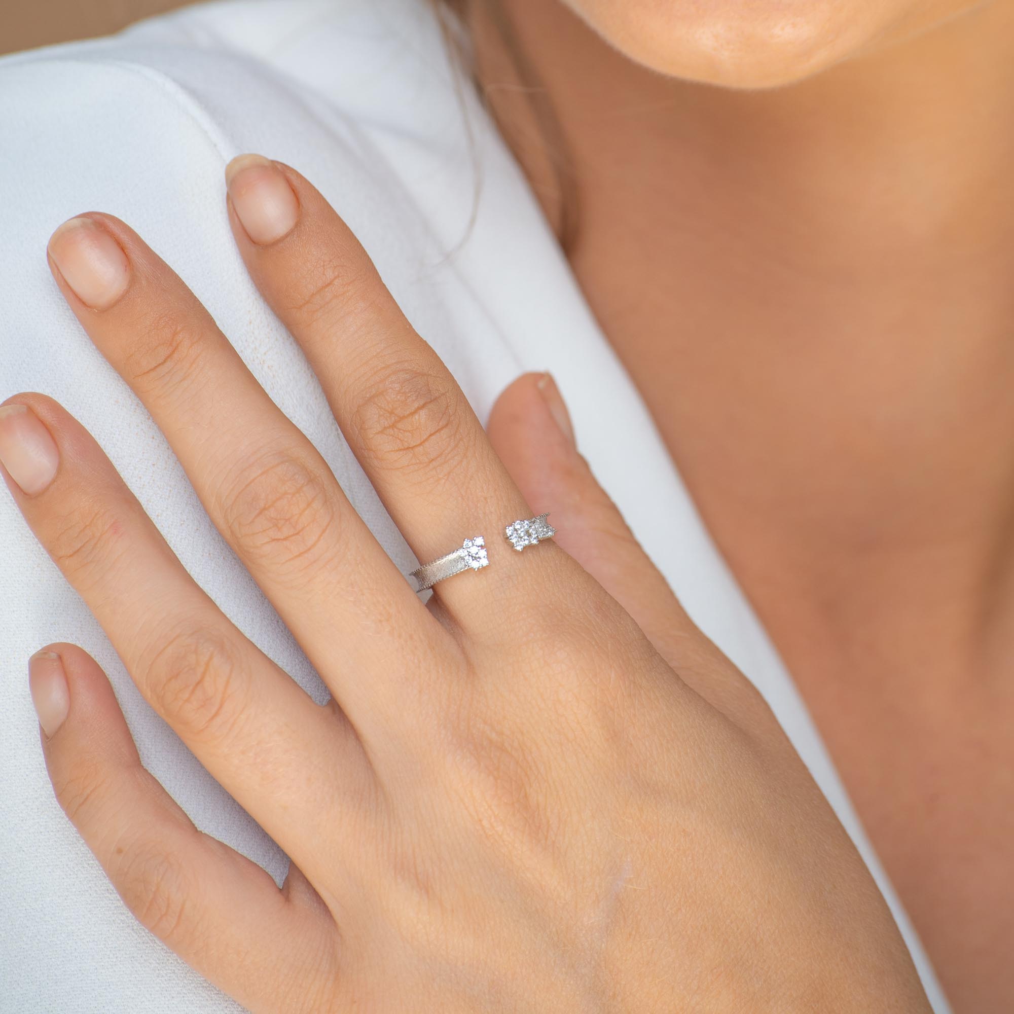 Sapphire Cluster Open Ring