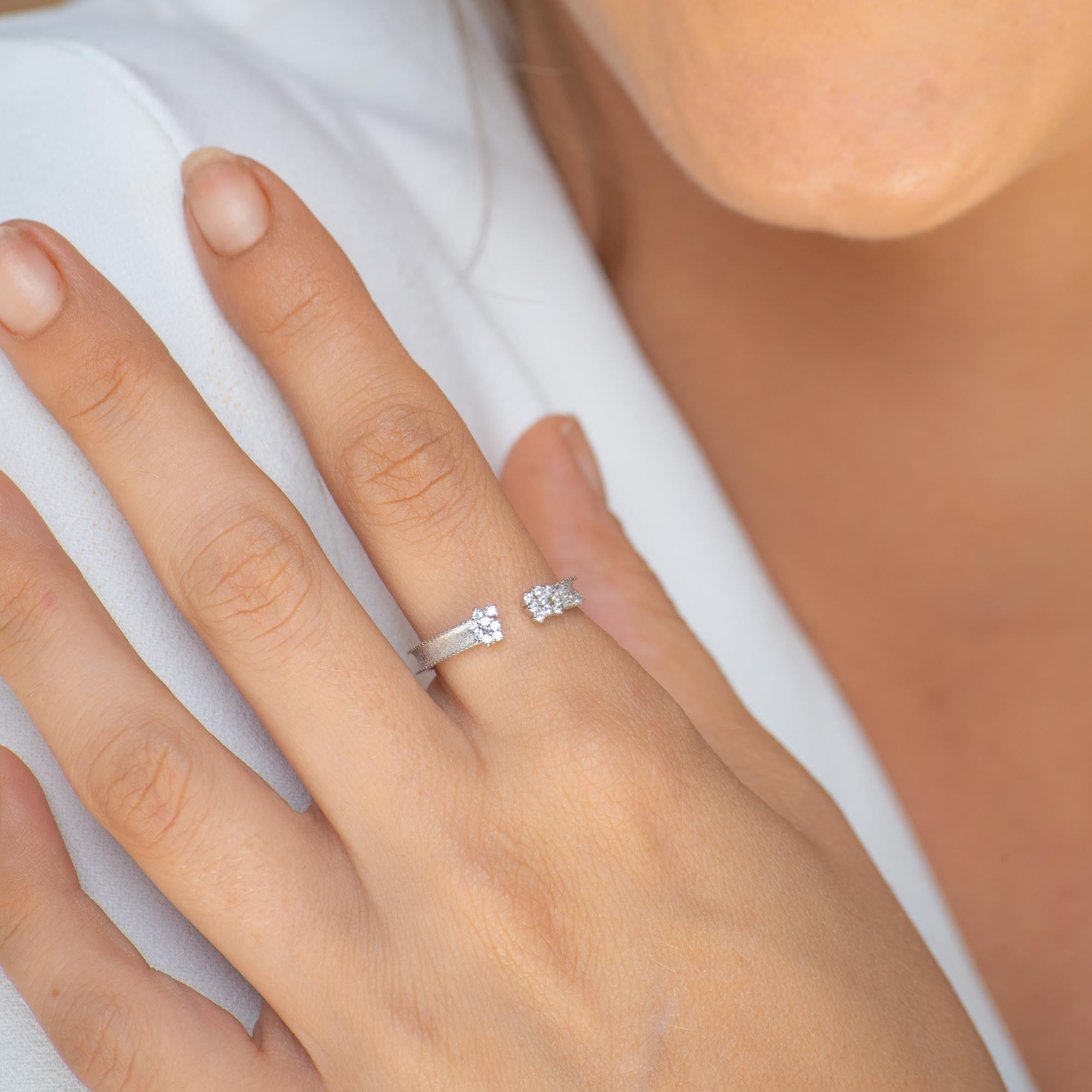 Sapphire Cluster Open Ring