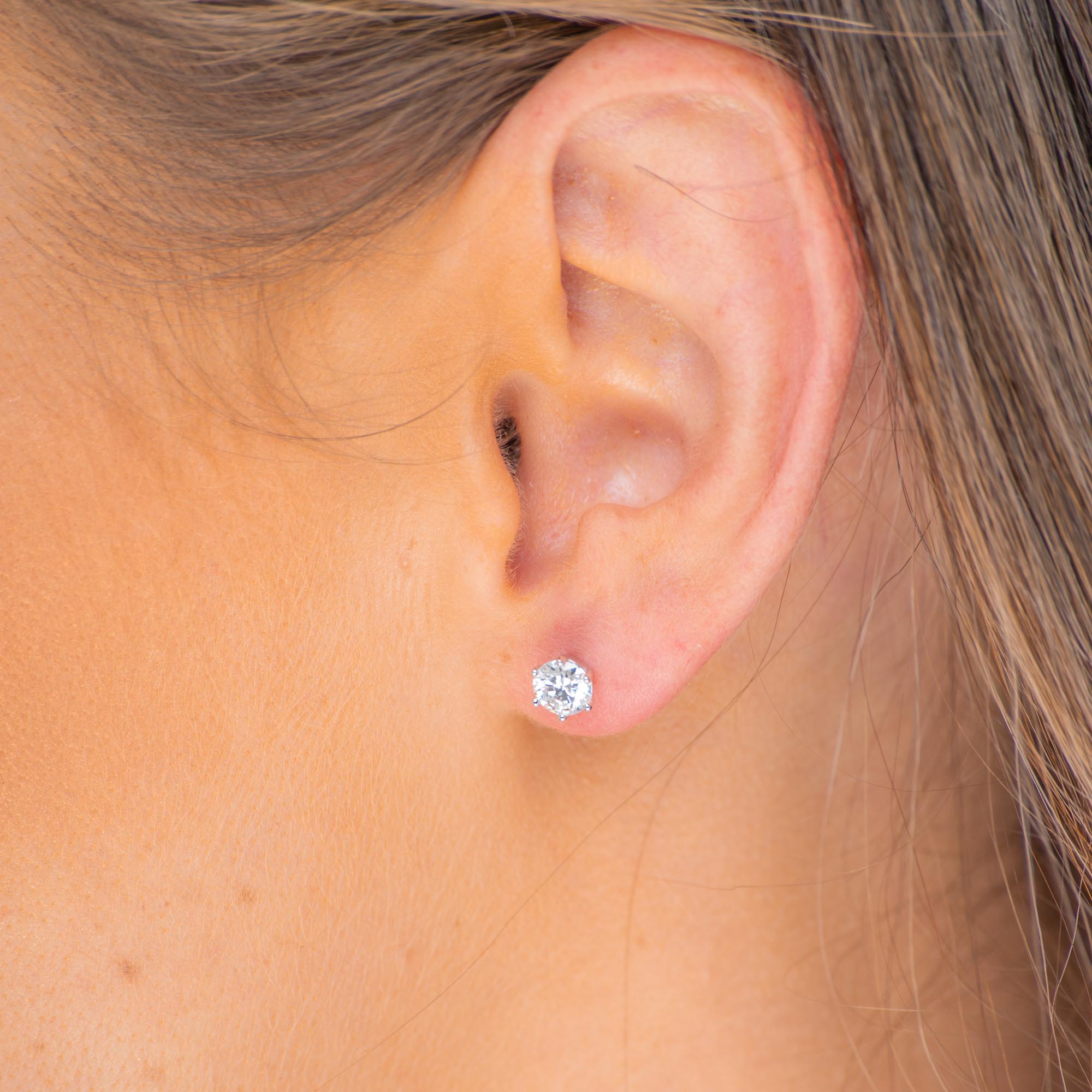 Solitaire Moissanite Stud Earrings 0.5 Carat