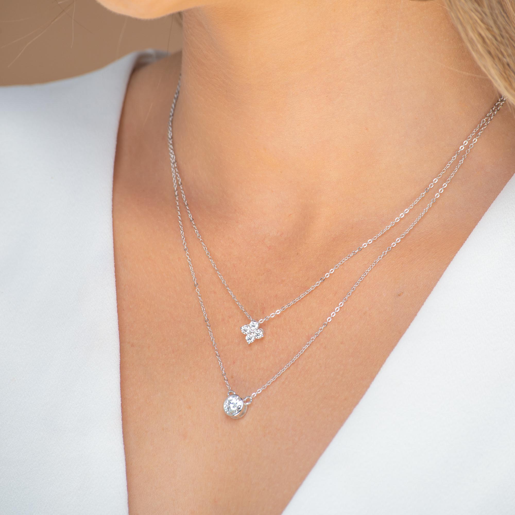Classic Solitaire Moissanite Necklace 1 Carat