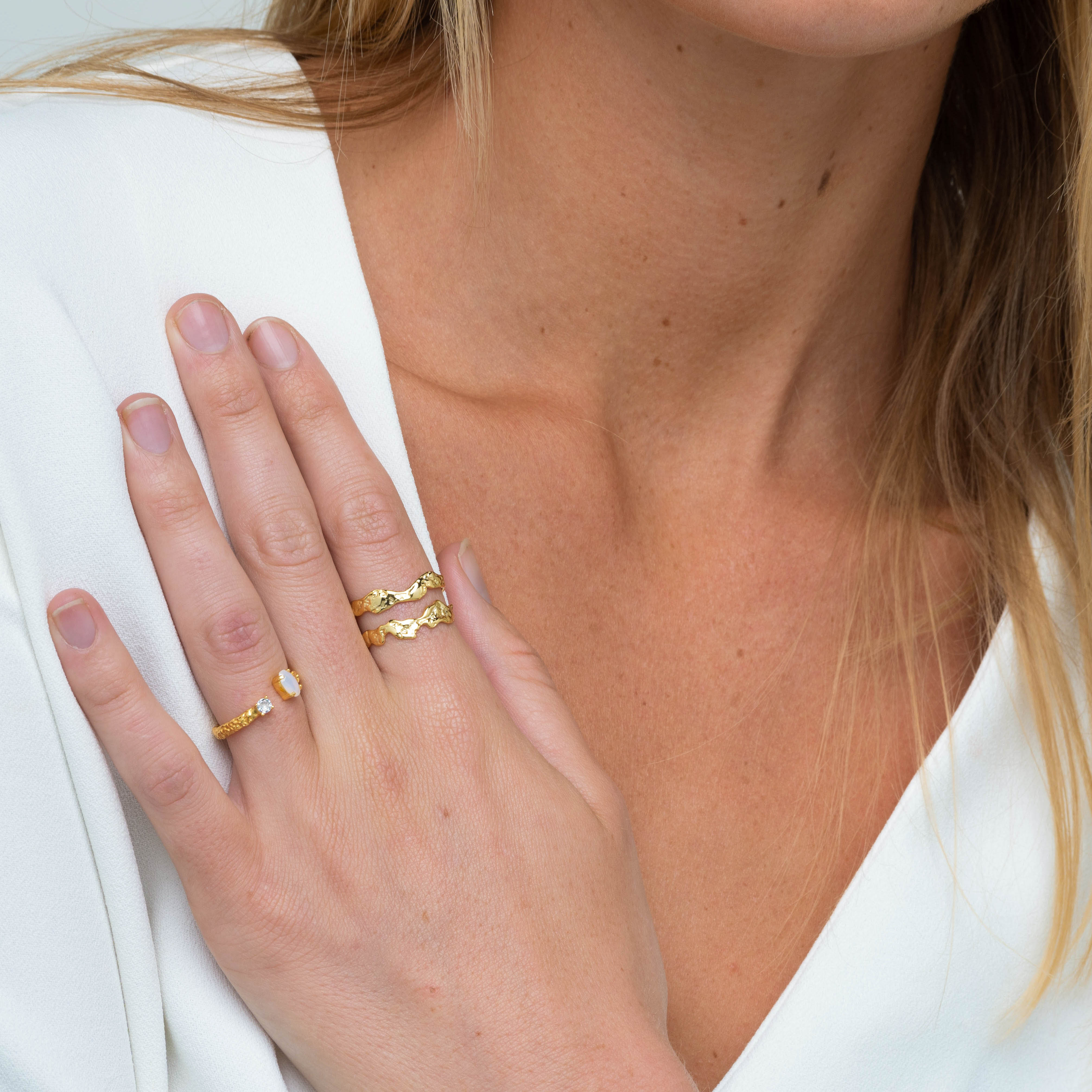 Double Molten Statement Open Ring