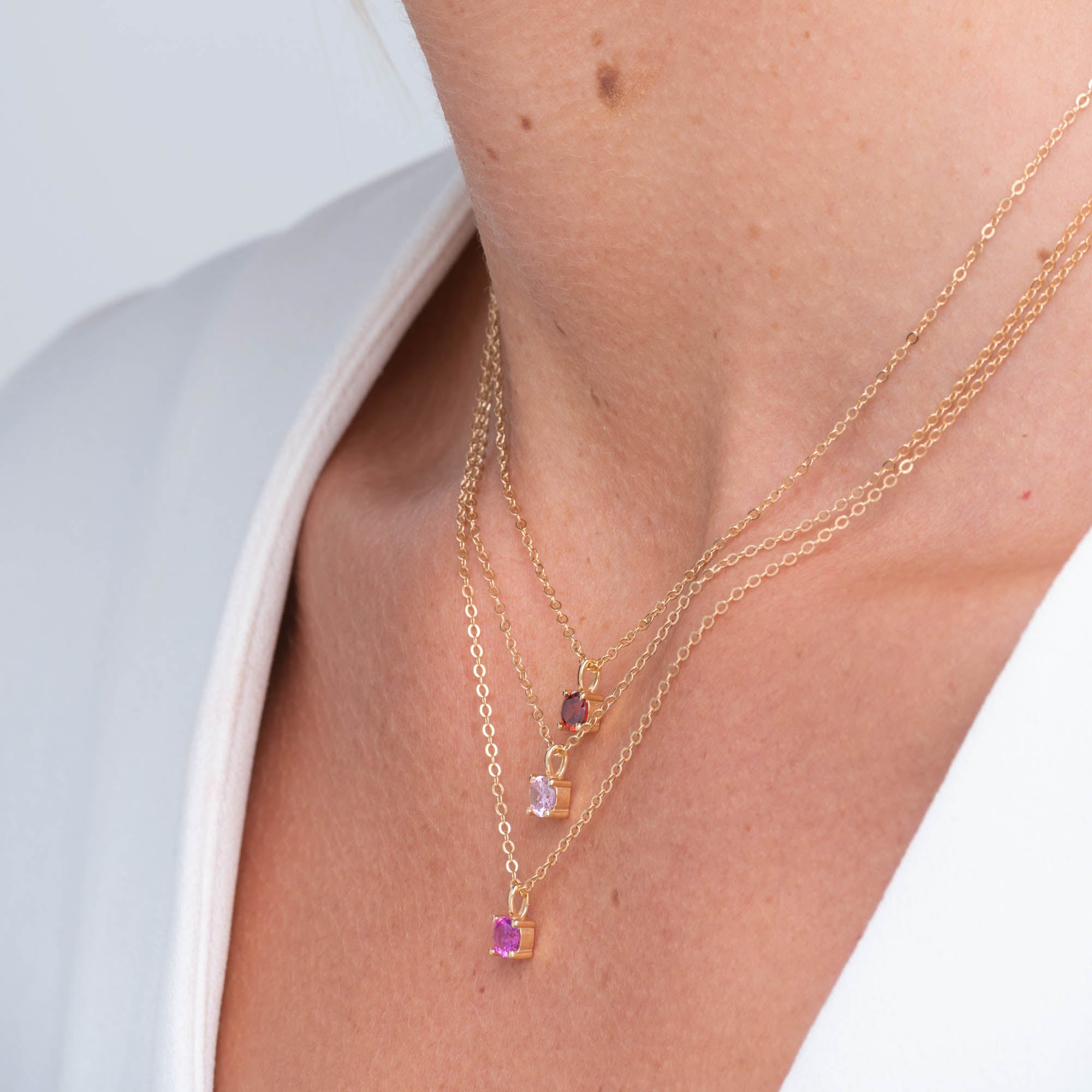 Classic Birthstone Necklace January
