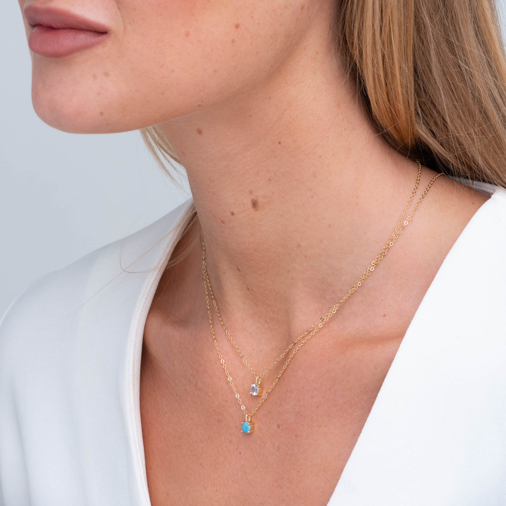 Classic Birthstone Necklace March