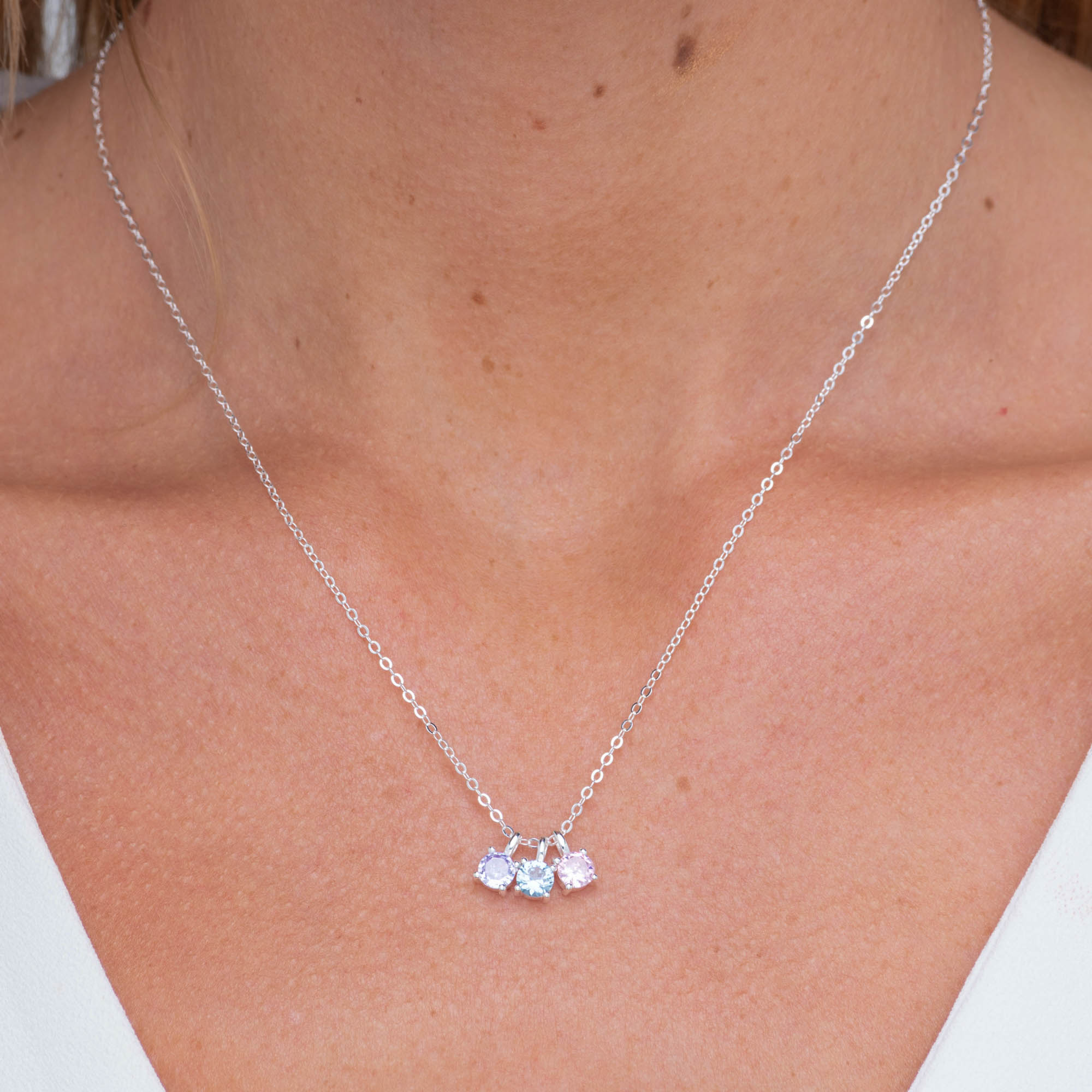 Classic Birthstone Necklace March