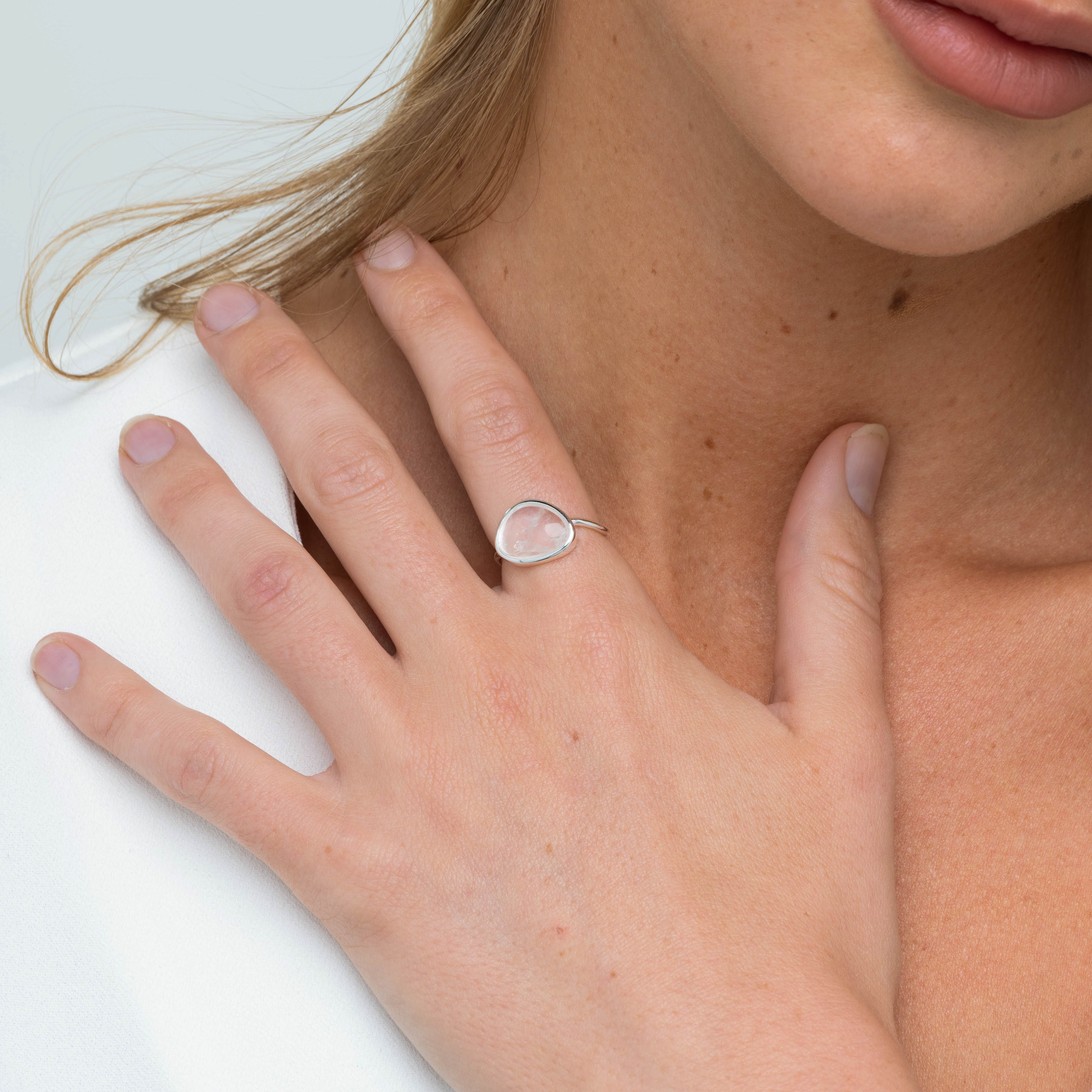 Moonstone Oval Statement Open Ring