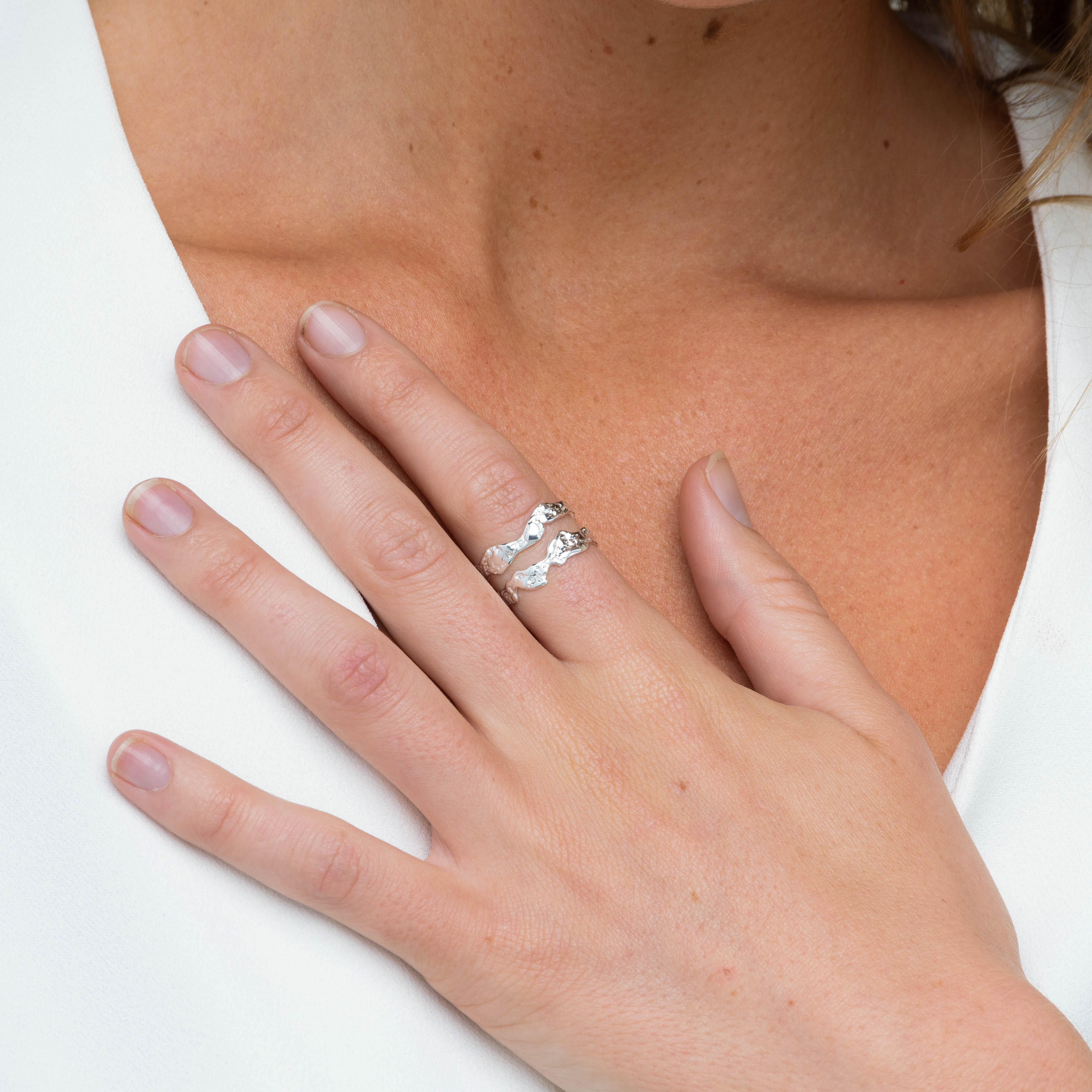Double Molten Statement Open Ring